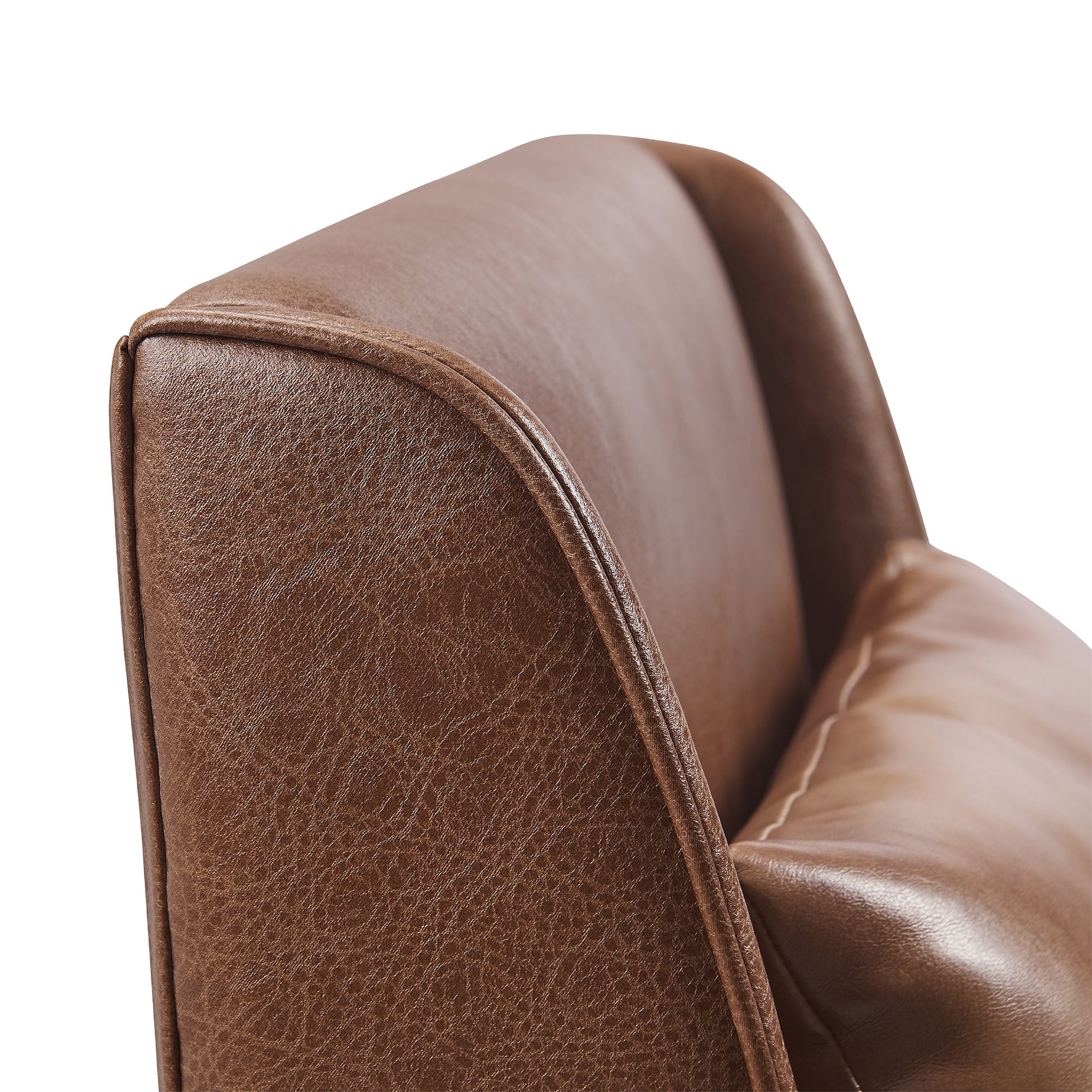 Teamson Home Marc Faux Leather Lounge Chair with Pillow and Solid Wood Legs, Brown