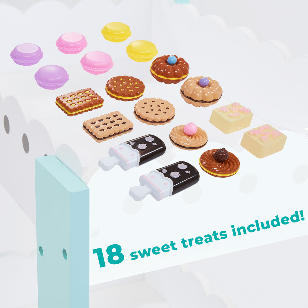 The dessert set includes 18 sweet treats including cookies, popsicles, cakes and more.