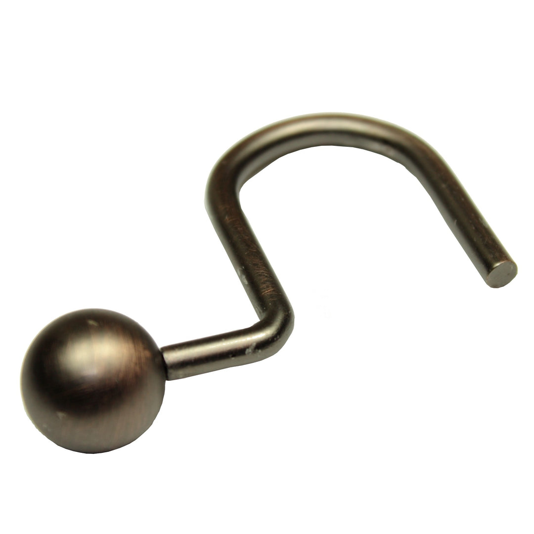 A durable Rubbed Bronze metal ball shower hook