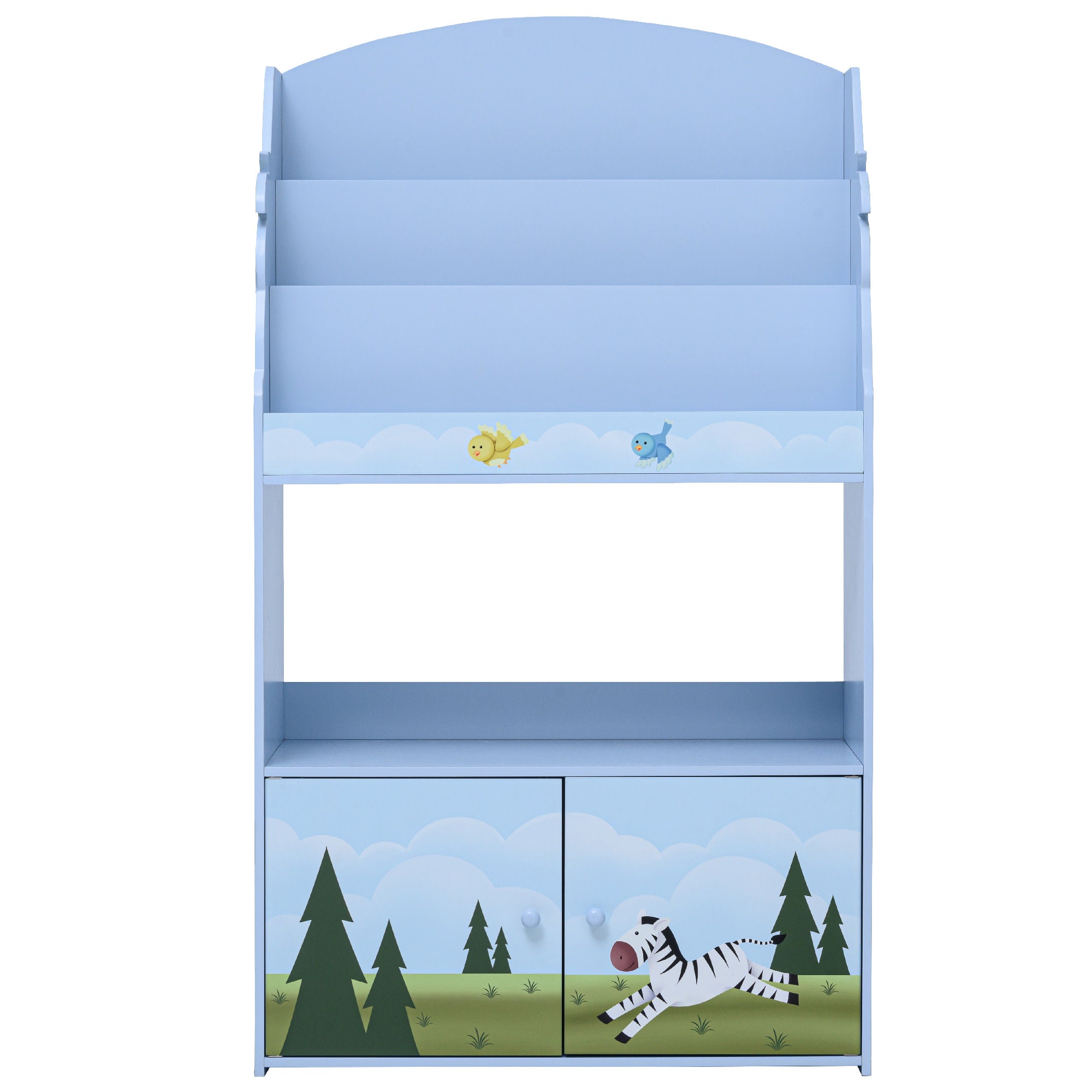 Fantasy Fields Sunny Safari Kids 3-Tier Wooden Bookshelf with Storage, Multicolor