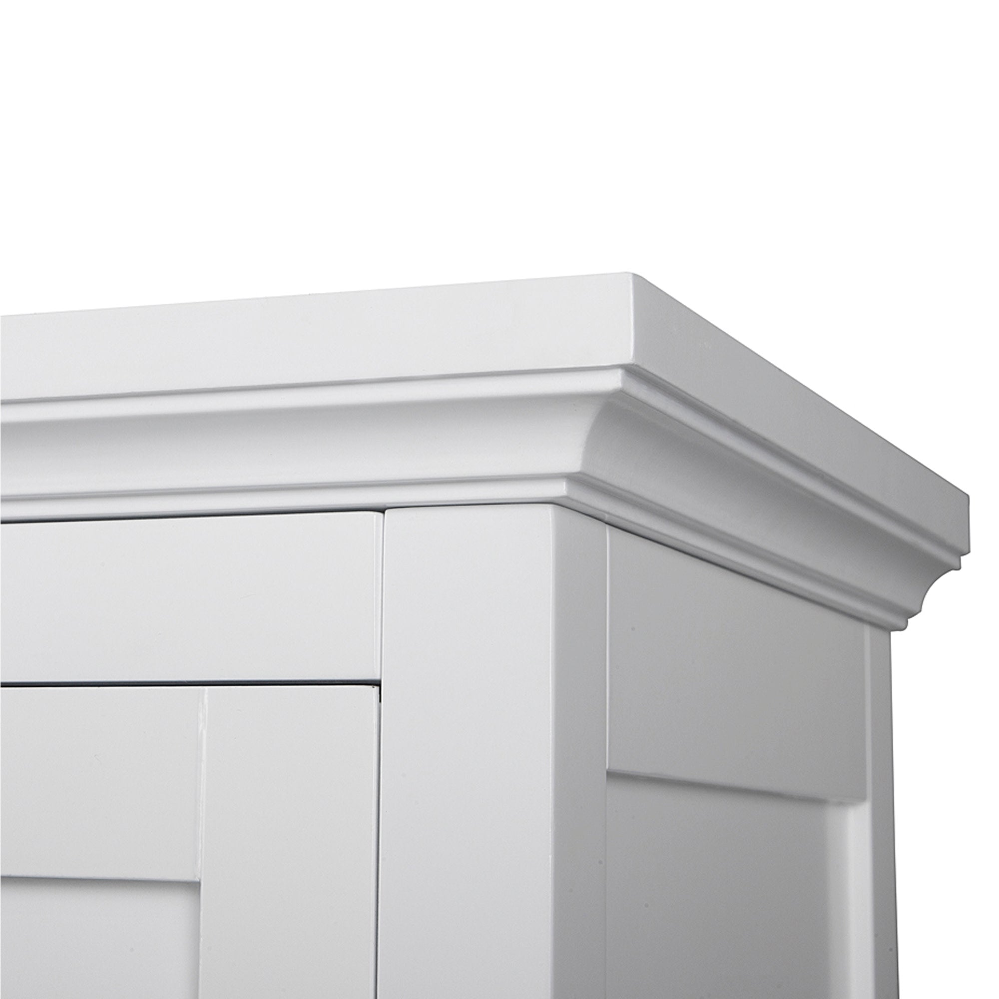 Teamson Home Glancy Wooden Wall Cabinet with Shutter Doors, White