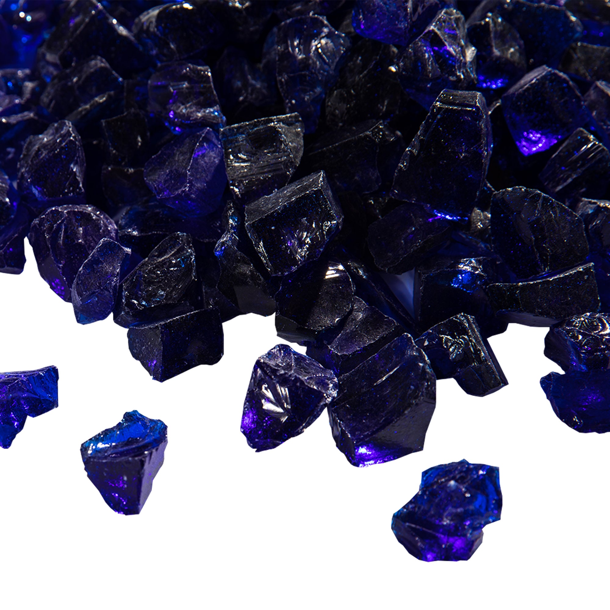 Teamson Home 1/2 Inch Reflective Fire Glass for Fire Pits 9 lb / 4 kg Bag, Blue