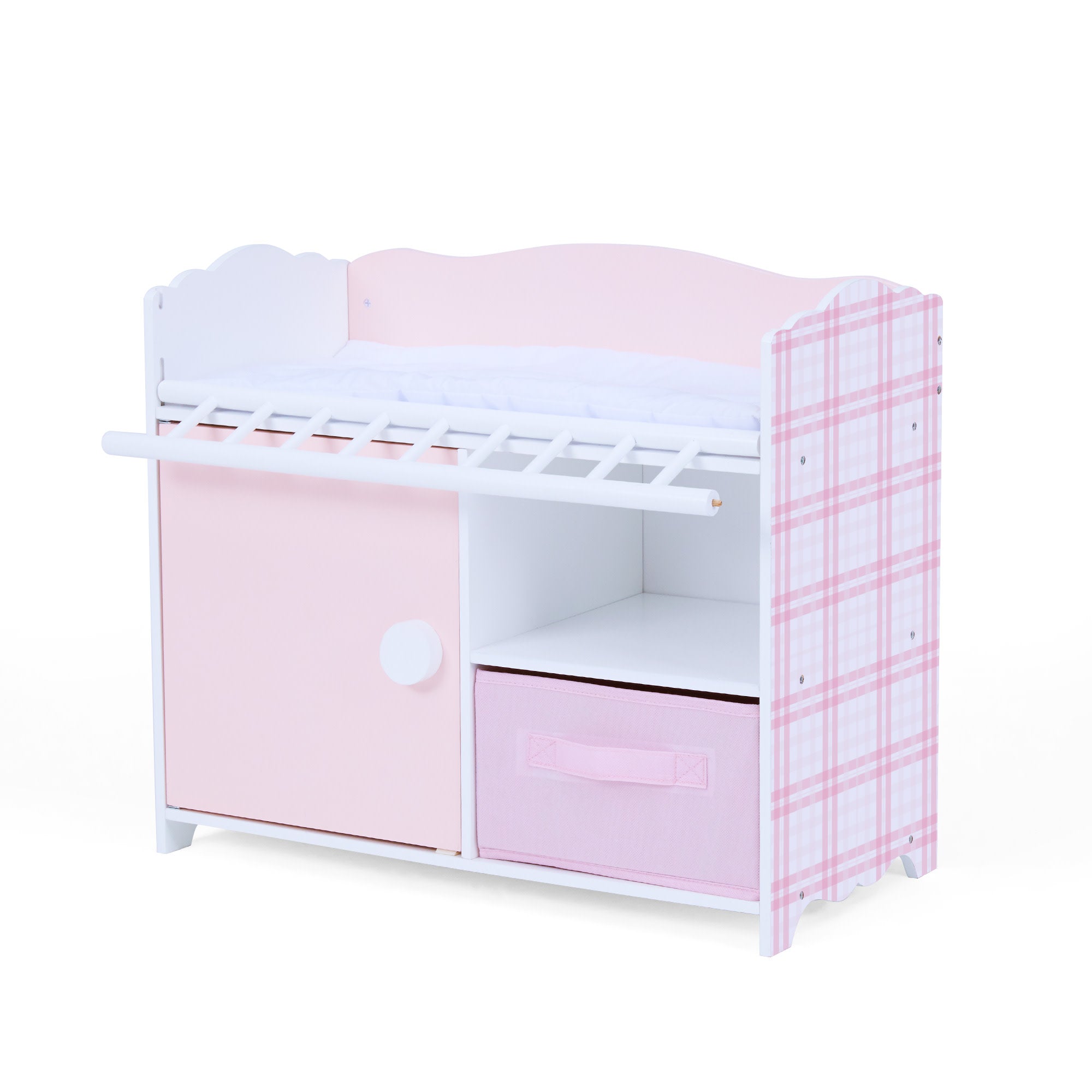 Olivia's Little World Aurora Princess Baby Doll Crib with Storage and Accessories for 15" Dolls, Pink