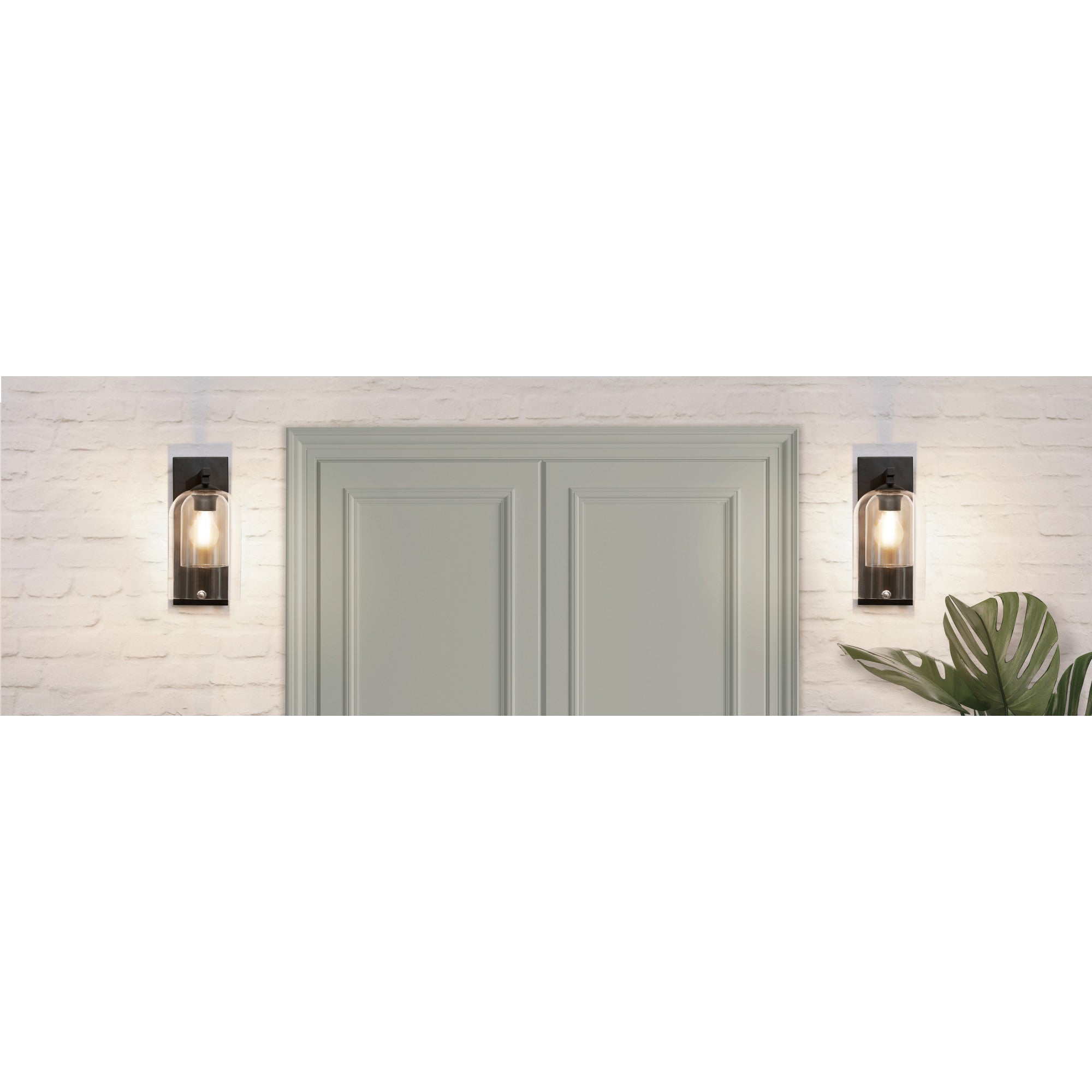 Teamson Home 1-Light Modern 13 1/2" High Wall Sconce with Clear Double Glass Dome Shade, Matte Black