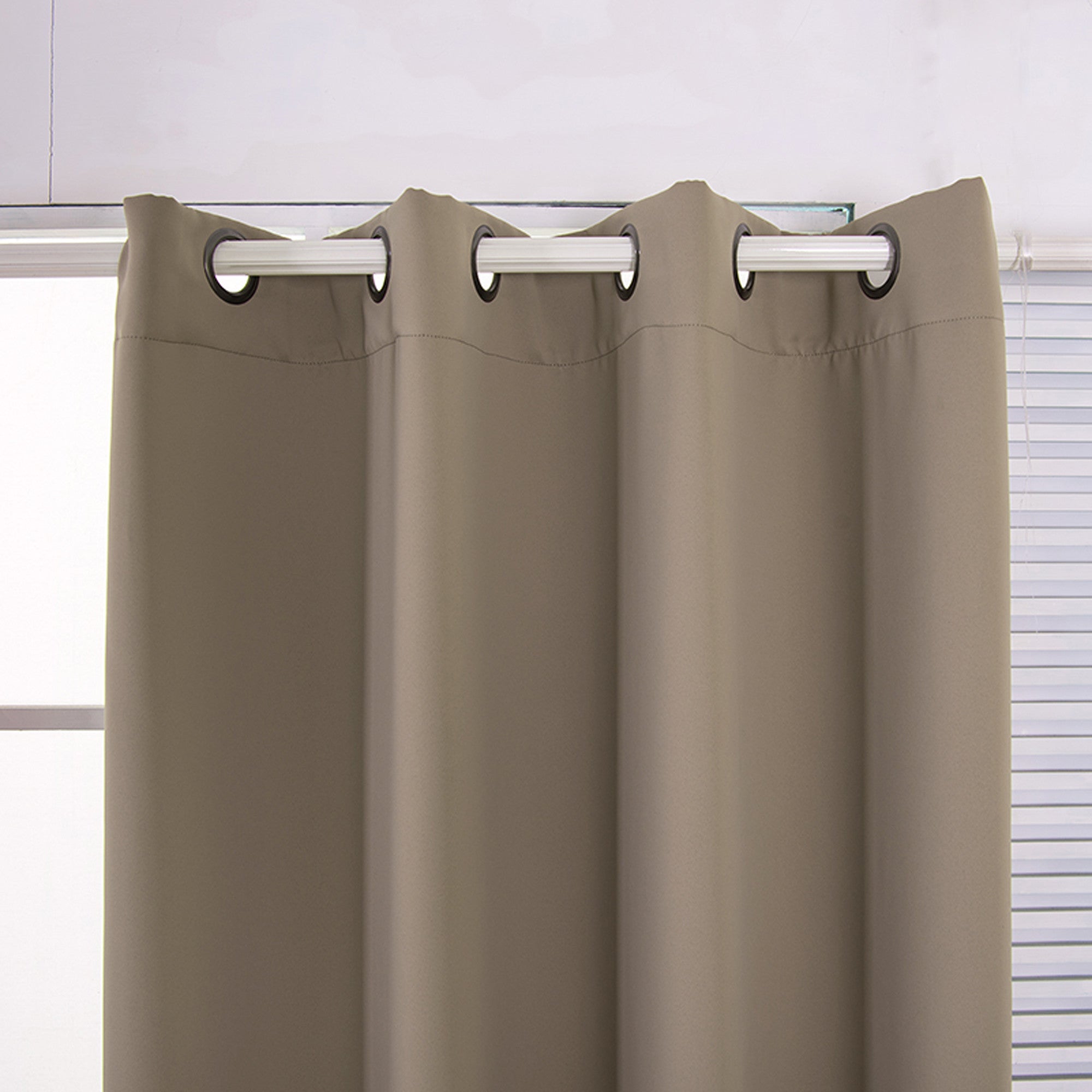 Teamson Home 96" Ephesus Insulated Thermal Blackout Grommet Window Panels with Grommets, Sepia Brown