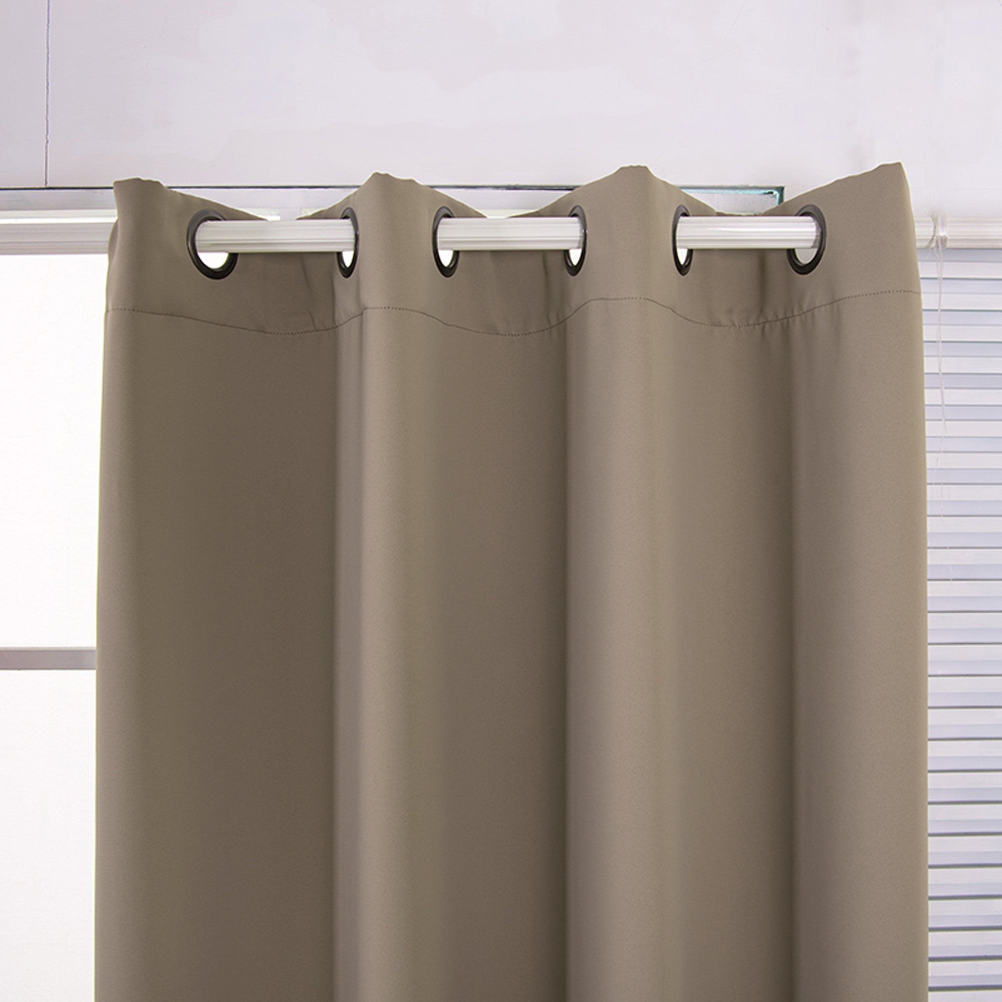 72" Ephesus Premium Solid Insulated Thermal Blackout Grommet Window Panels, Sepia Brown