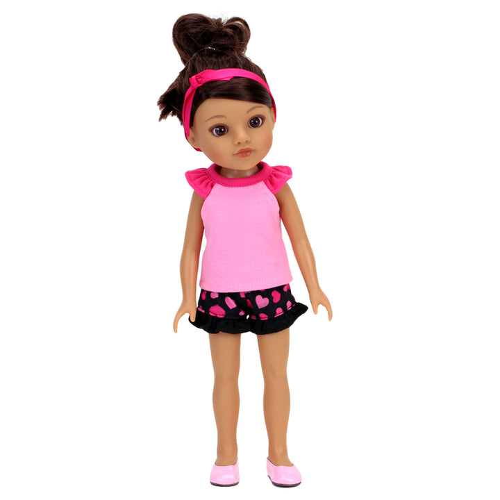 Sophia's Dressy Pink Flats and White Sneakers for 14.5" Dolls