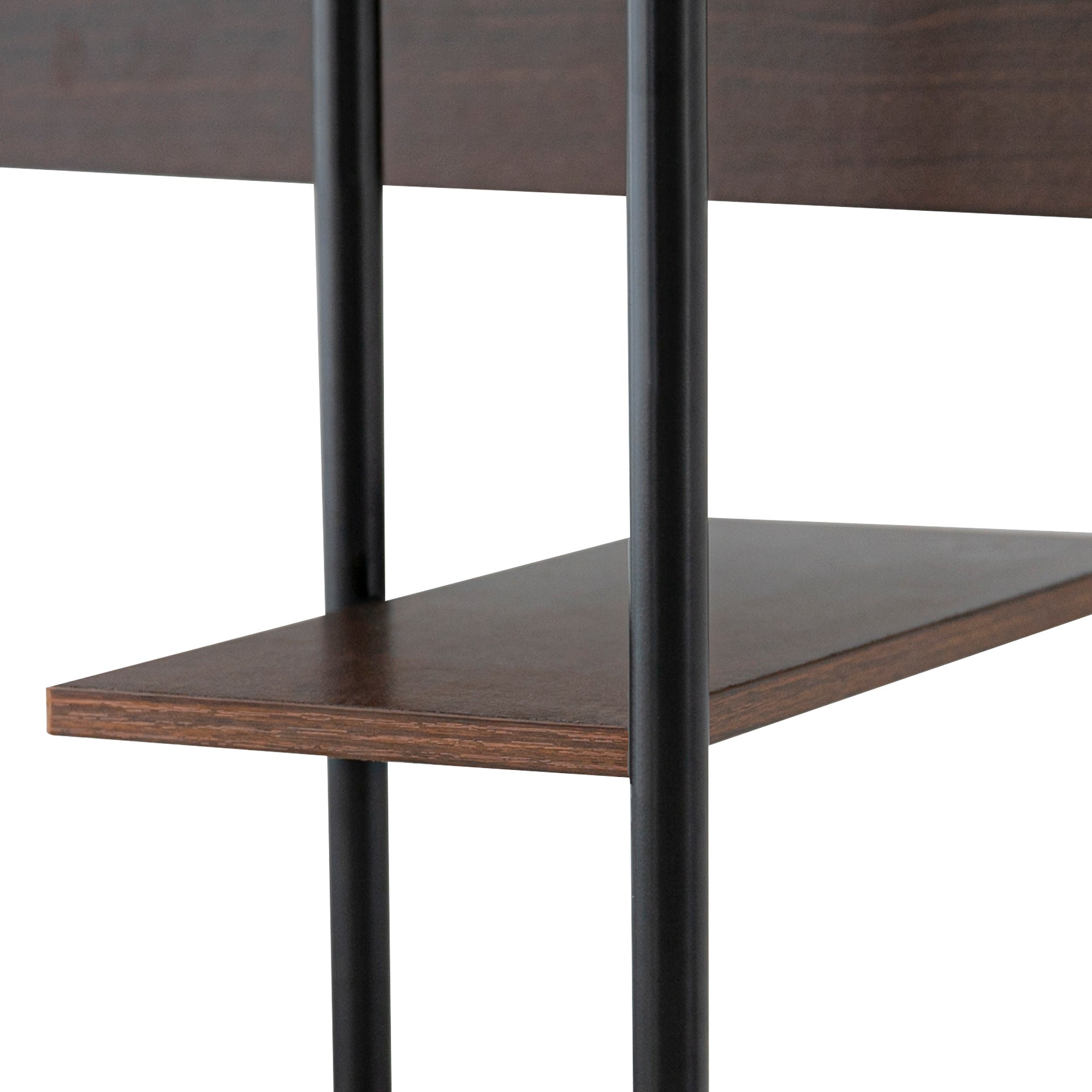 Teamson Home 35" Wooden Home Office Computer Desk with Metal Base and Storage, Natural/Black