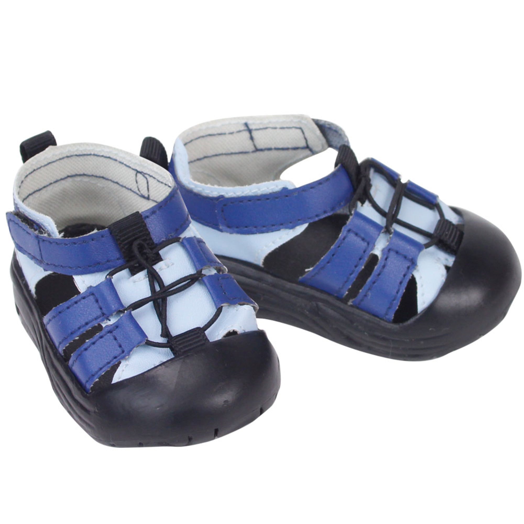 Sophia’s Outdoor Athletic Hiking Gender-Neutral Mix & Match Velcro Sandal Shoes for 18” Dolls, Blue/Black