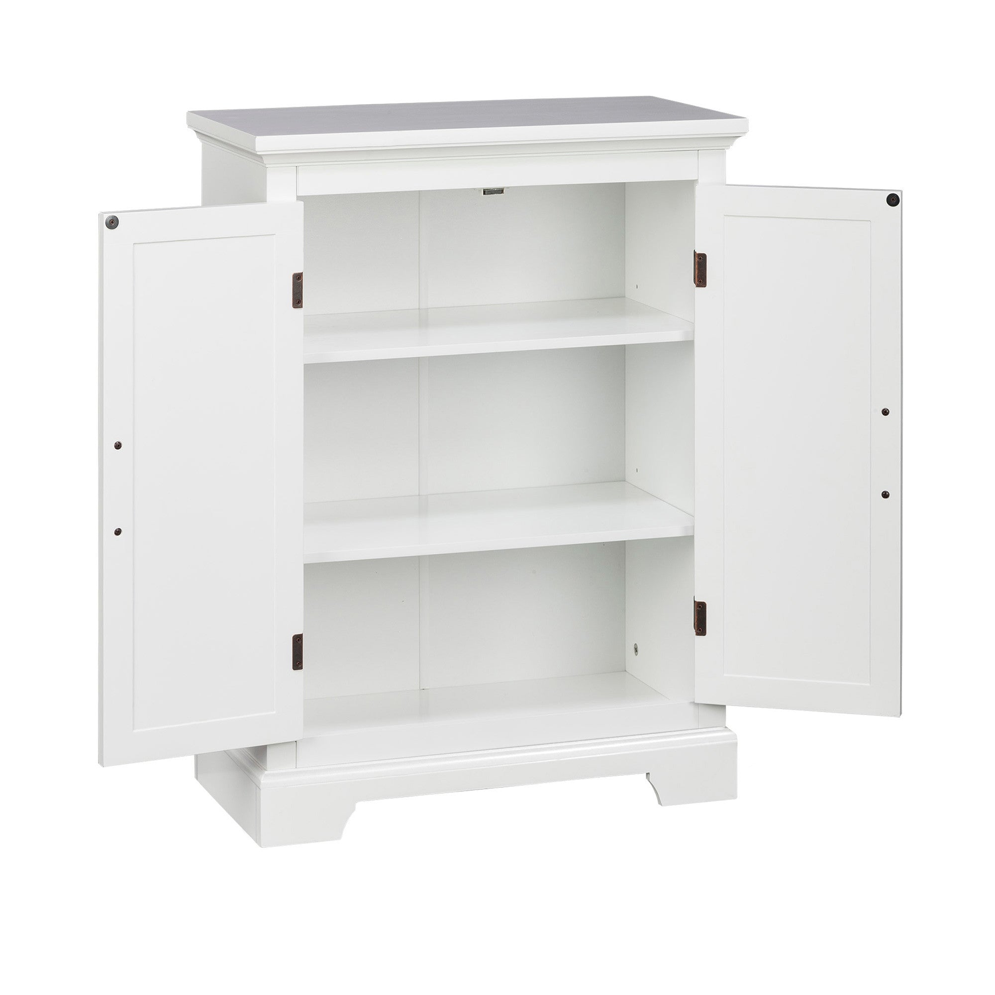 Teamson Home St. James Wooden Floor Cabinet with 3 Shelves, White