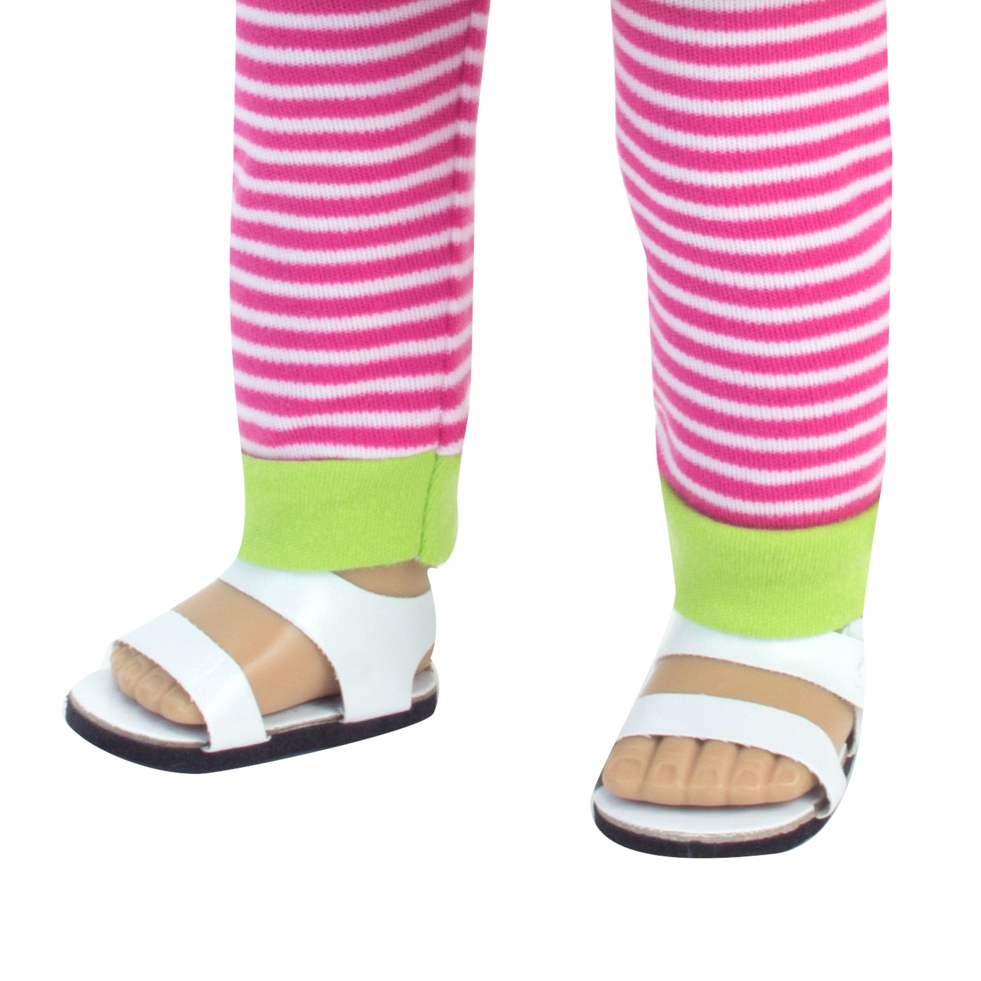 Sophia's Faux Leather Strap Sandals for 18" Dolls, White