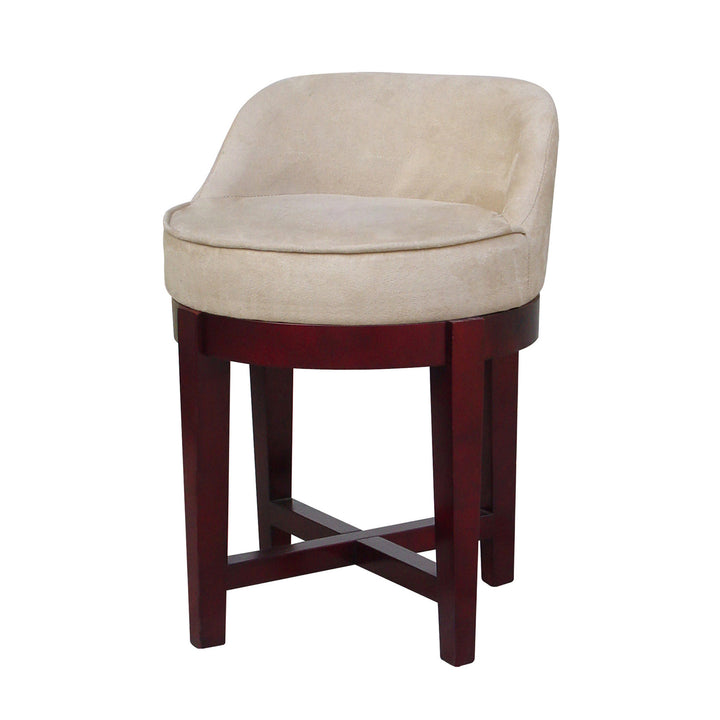 A Teamson Home swivel chair with a comfortable, beige upholstered seat.