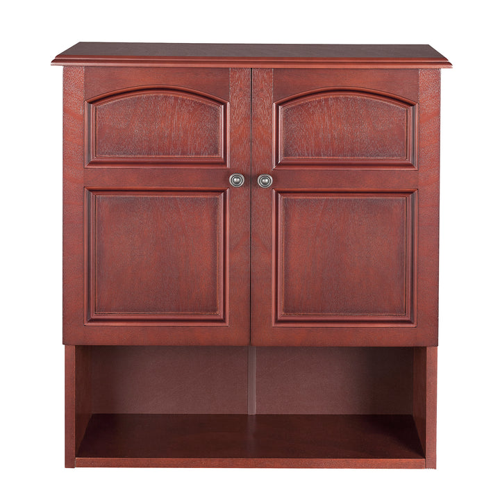 Teamson Home Mahogany Martha Removable Wall Cabinet with an open shelf