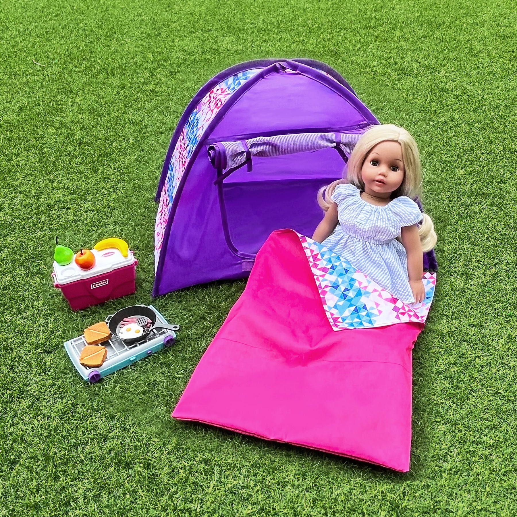 Sophia's by Teamson Kids Camping Tent and Sleeping Bag Set for 18 Dol