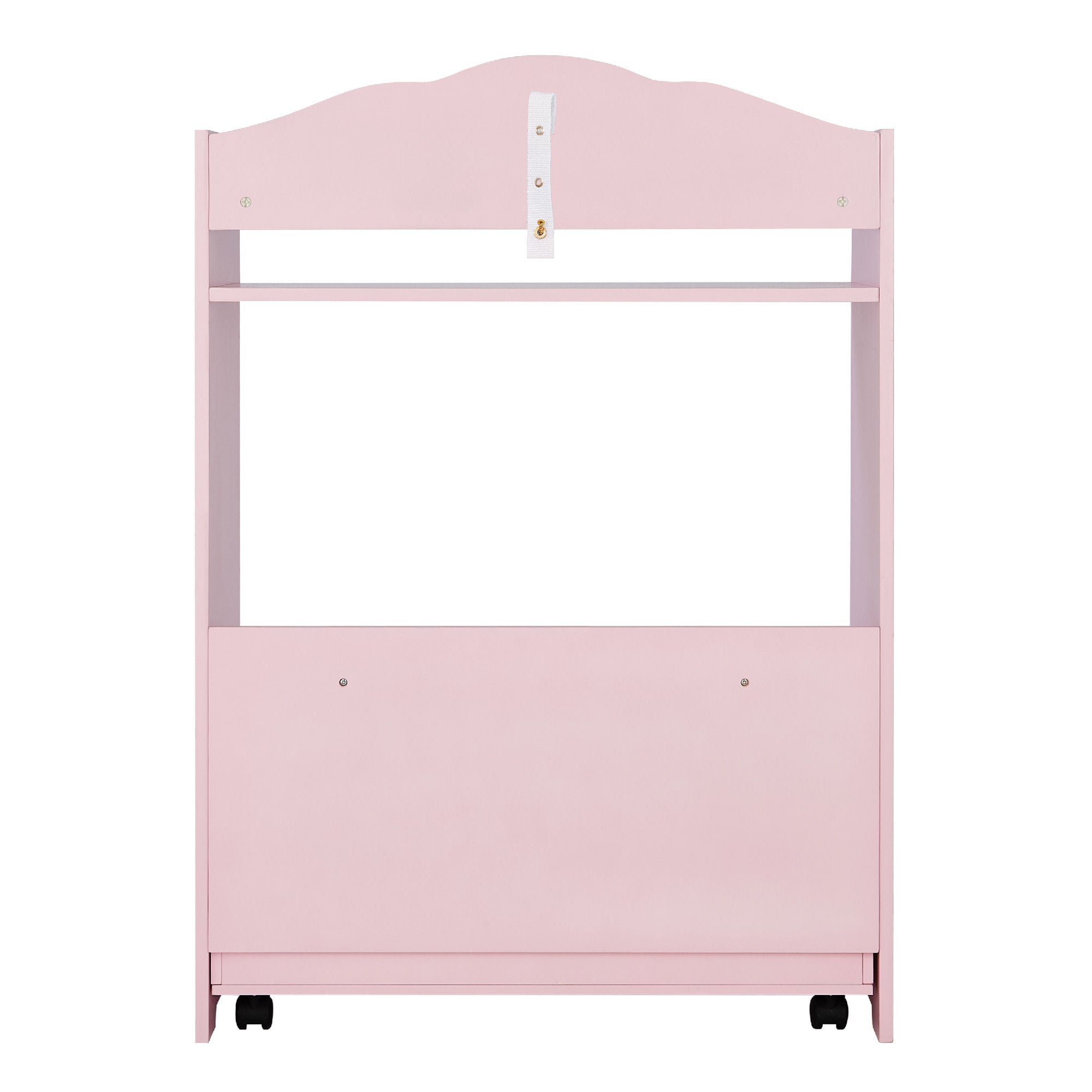Fantasy Fields Magic Garden Kids Wooden Toy Organizer with Rolling Storage Box, Pink