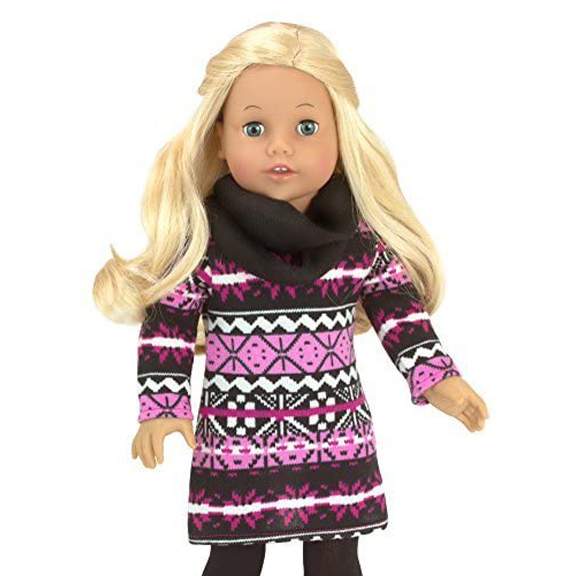Sophia’s Dress, Leggings, Scarf, Vest, and Boots for 18" Dolls
