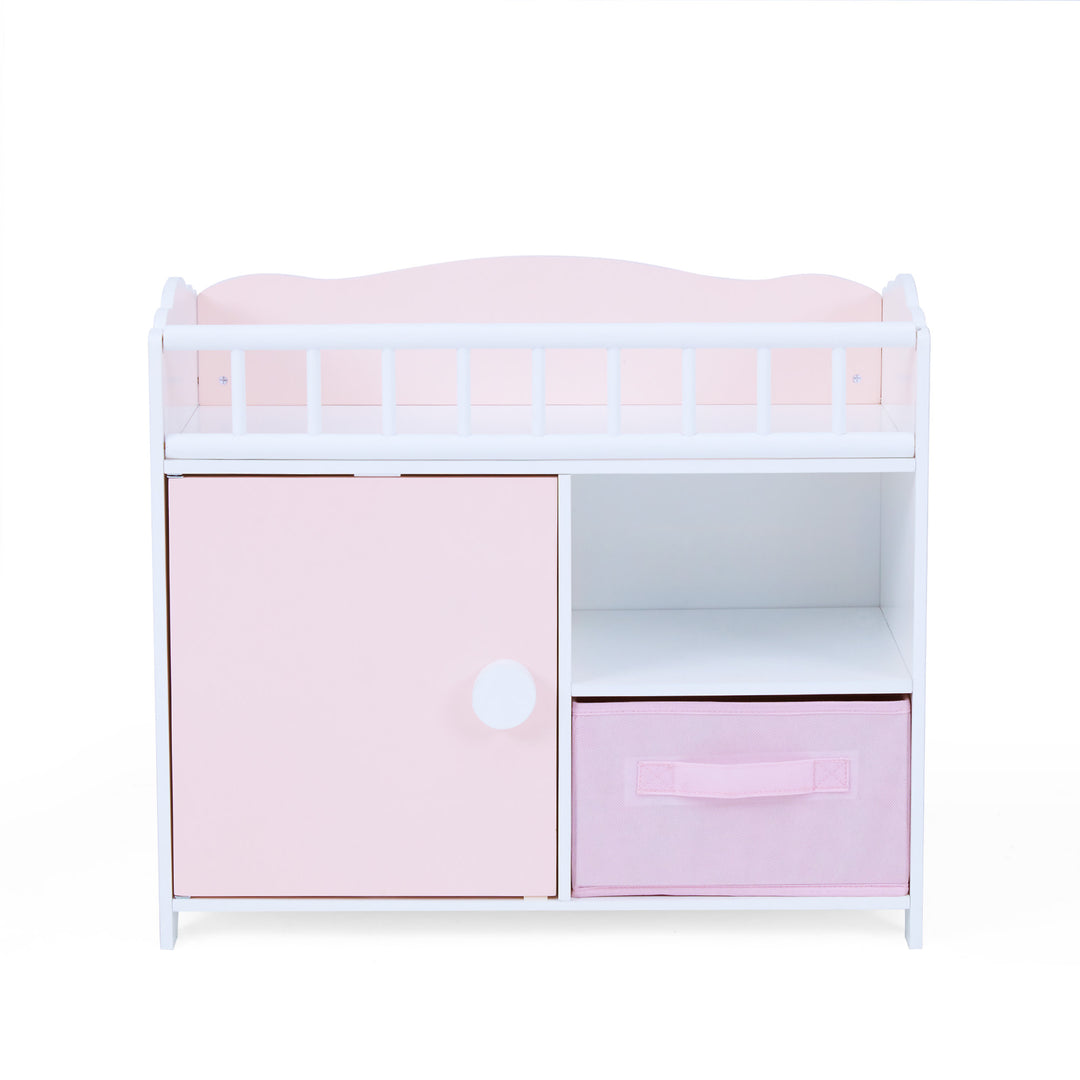 Olivia's Little World Aurora Princess Baby Doll Crib with Storage and Accessories for 15" Dolls, Pink
