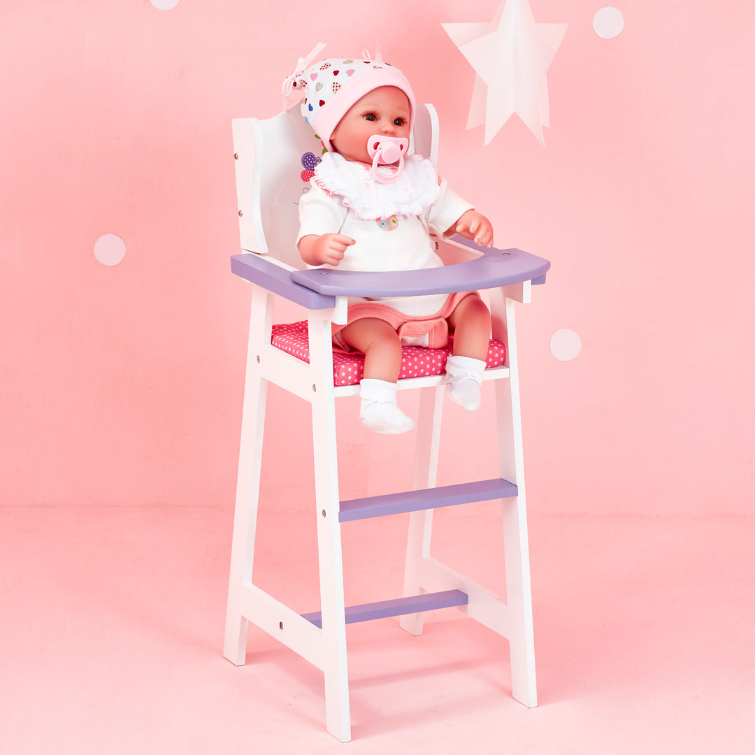 Olivia's Little World Little Princess Kids Baby Doll High Chair, Purple