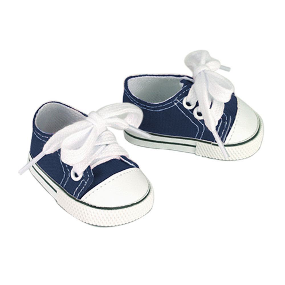 Sophia’s Cute Low-Top Gender-Neutral Mix & Match Wardrobe Essentials Converse-Inspired Canvas Sneakers for 18” Dolls, Navy Blue