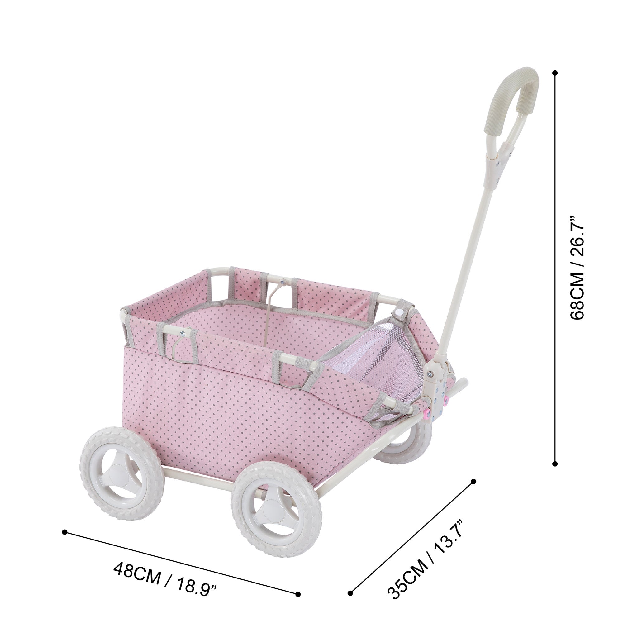 Olivia's Little World Polka Dots Princess Baby Doll Wagon, Pink