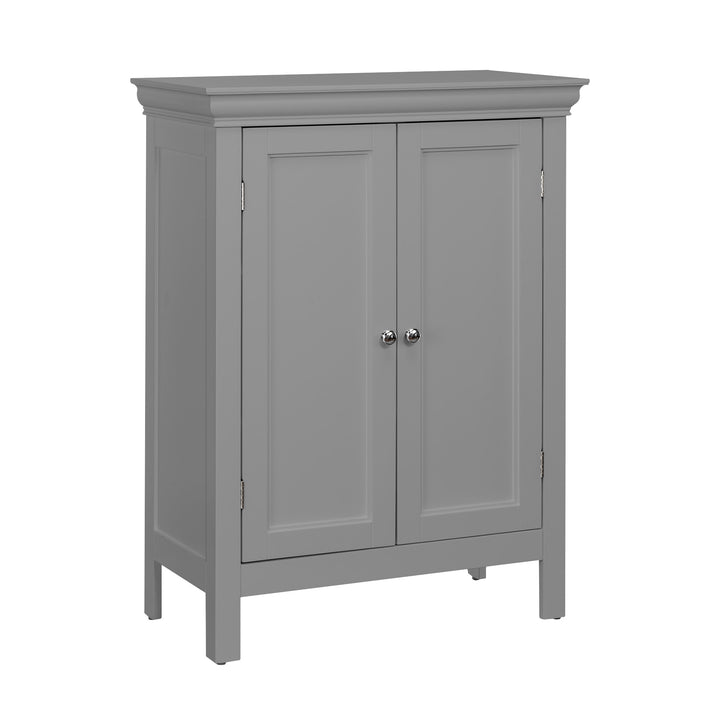 Teamson Home Stratford Contemporary Wooden Floor Storage Cabinet with Two Doors, Gray