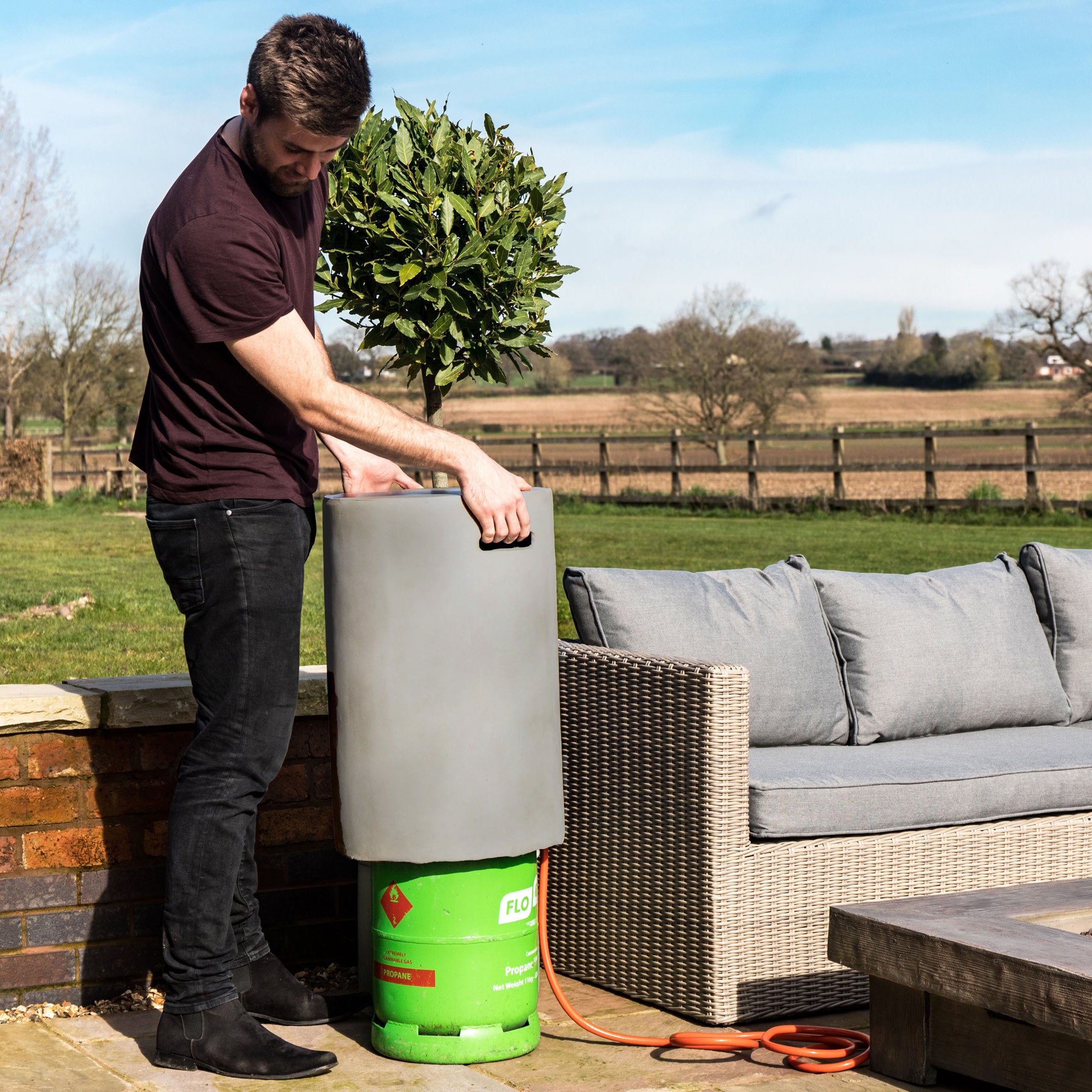 Peaktop - 40cm Round Gas Cylinder Storage
