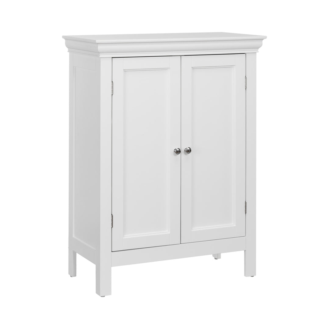 White Teamson Home Stratford Floor Cabinet with chrome knobs