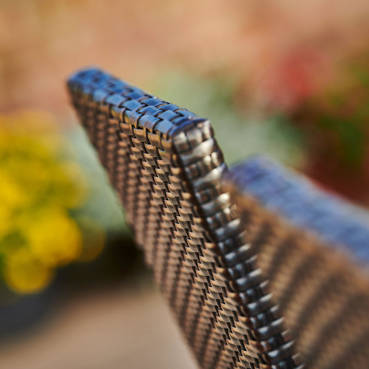 Close-up of the PE Rattan surfaces