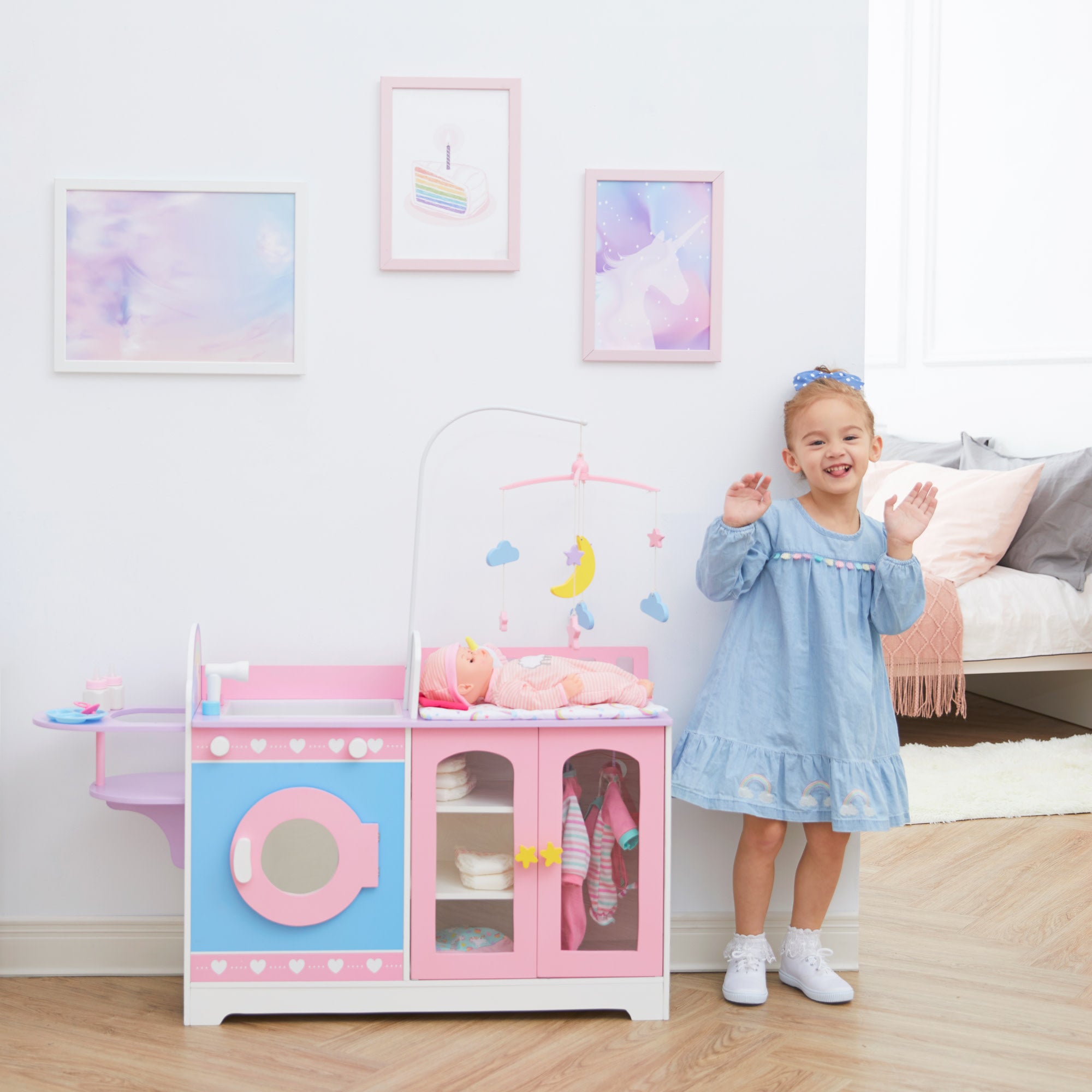 Maison de poupée enfant en bois farmhouse olivia's little world blanche  Teamson Kids