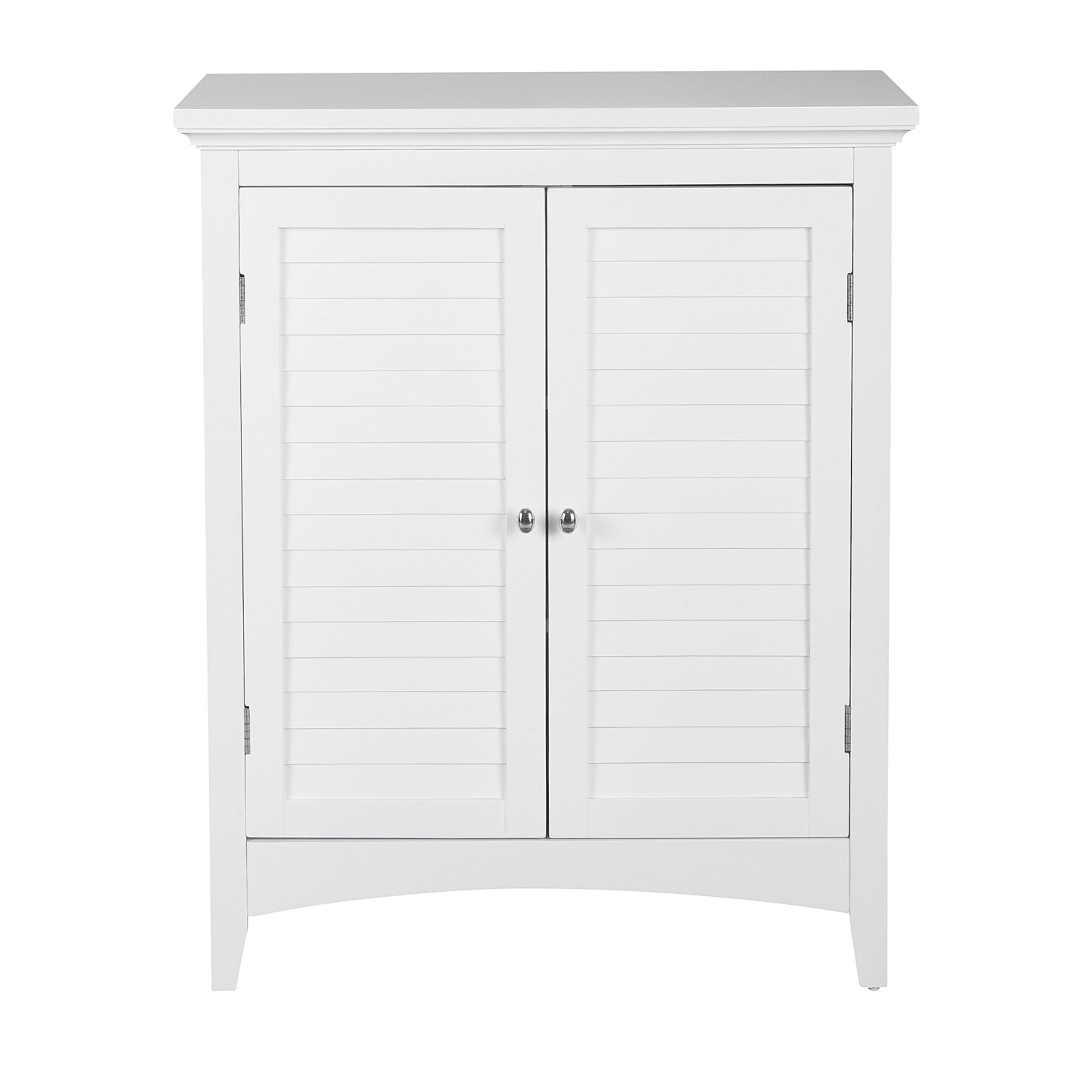 Teamson Home Glancy Wooden Floor Cabinet with Shutter Doors, White