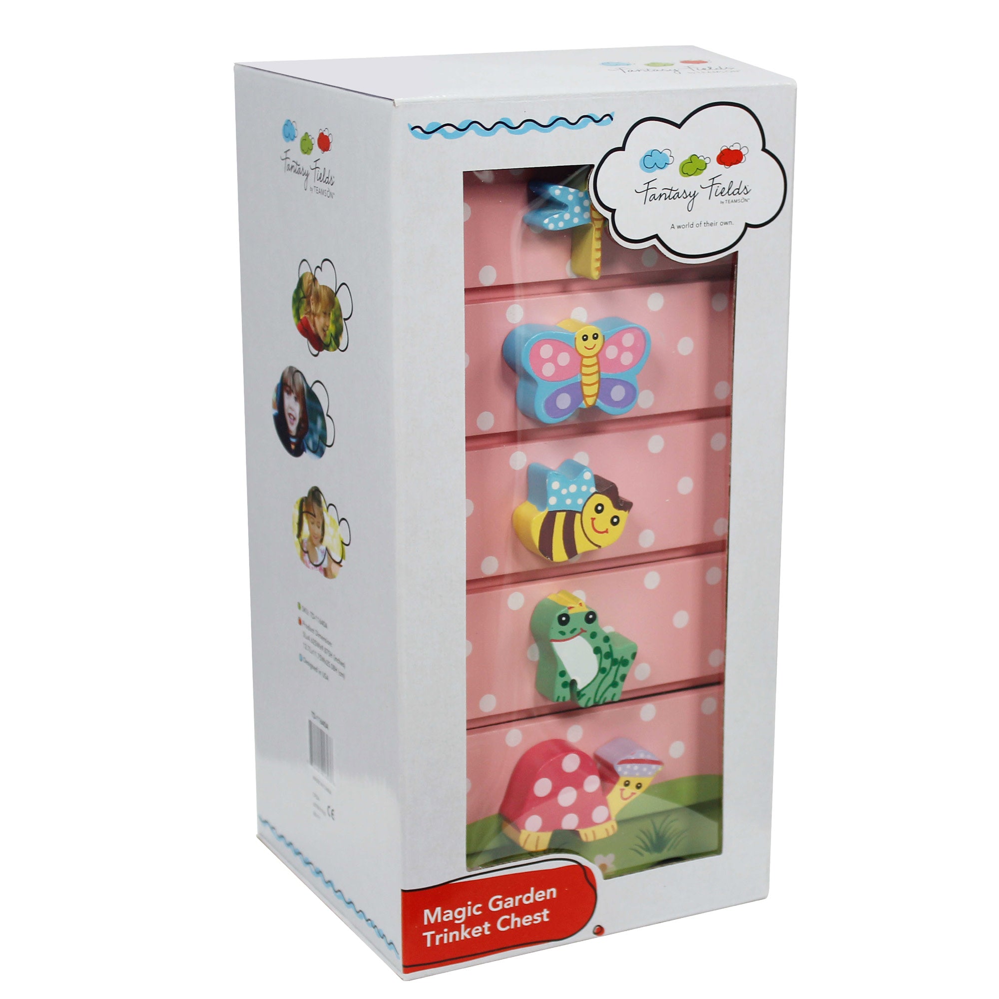 Fantasy Fields Magic Garden Kids Wooden Trinket Chest, Pink