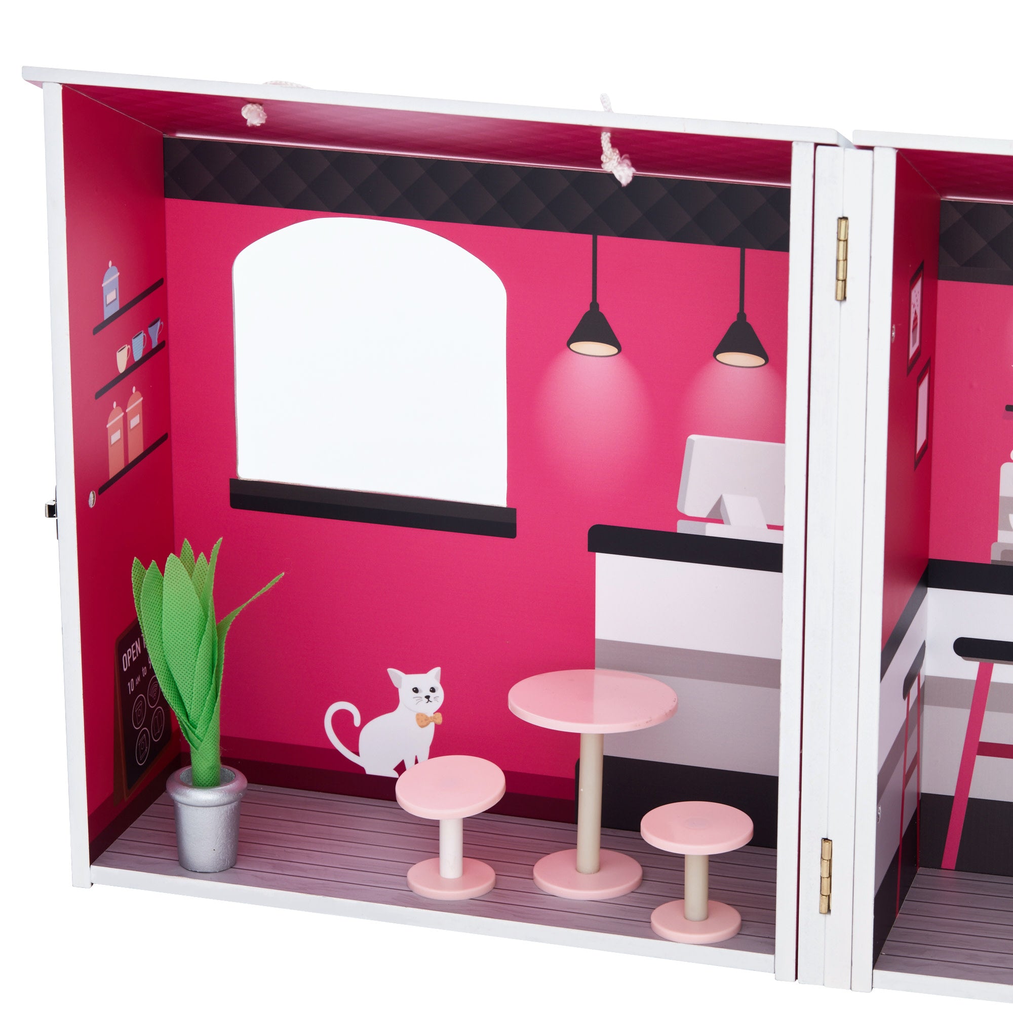 Olivia's Little World Dreamland City Café Dollhouse, Pink