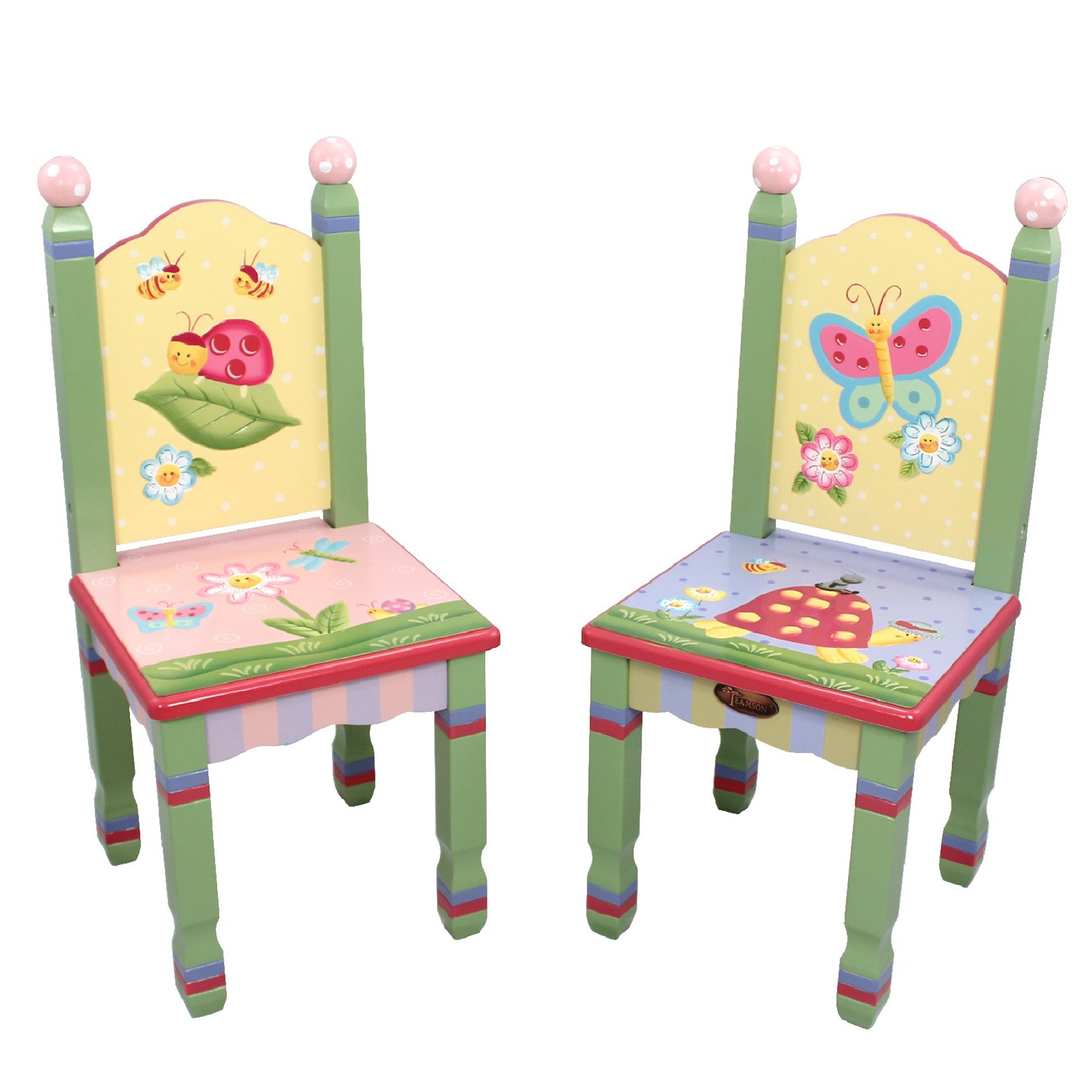Fantasy Fields Kids Painted Wooden Magic Garden Table with 2 Chairs, Multicolor