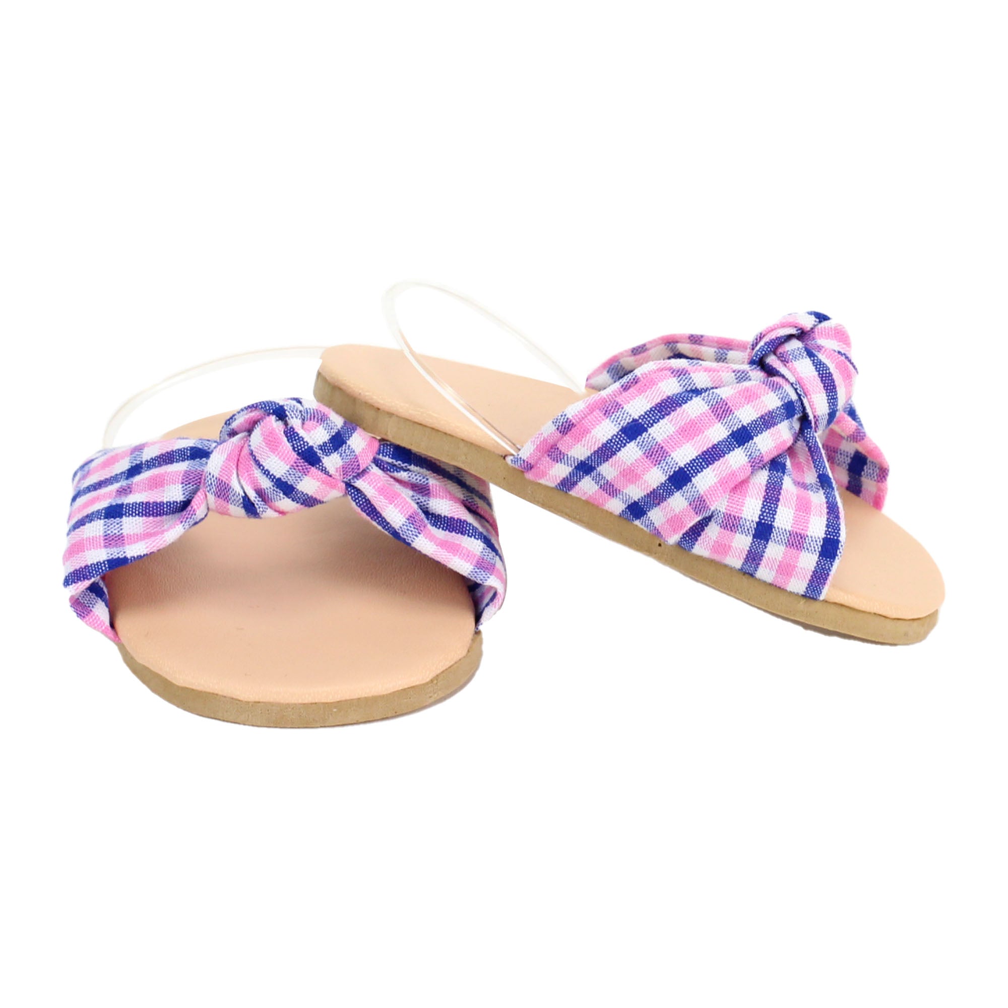Sophia's - 18" Doll - Plaid Knotted Sandal - Pink