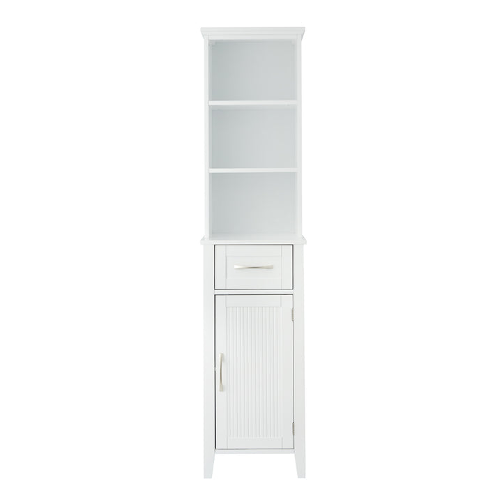 A White Teamson Home Newport Contemporary Tower Storage Cabinet