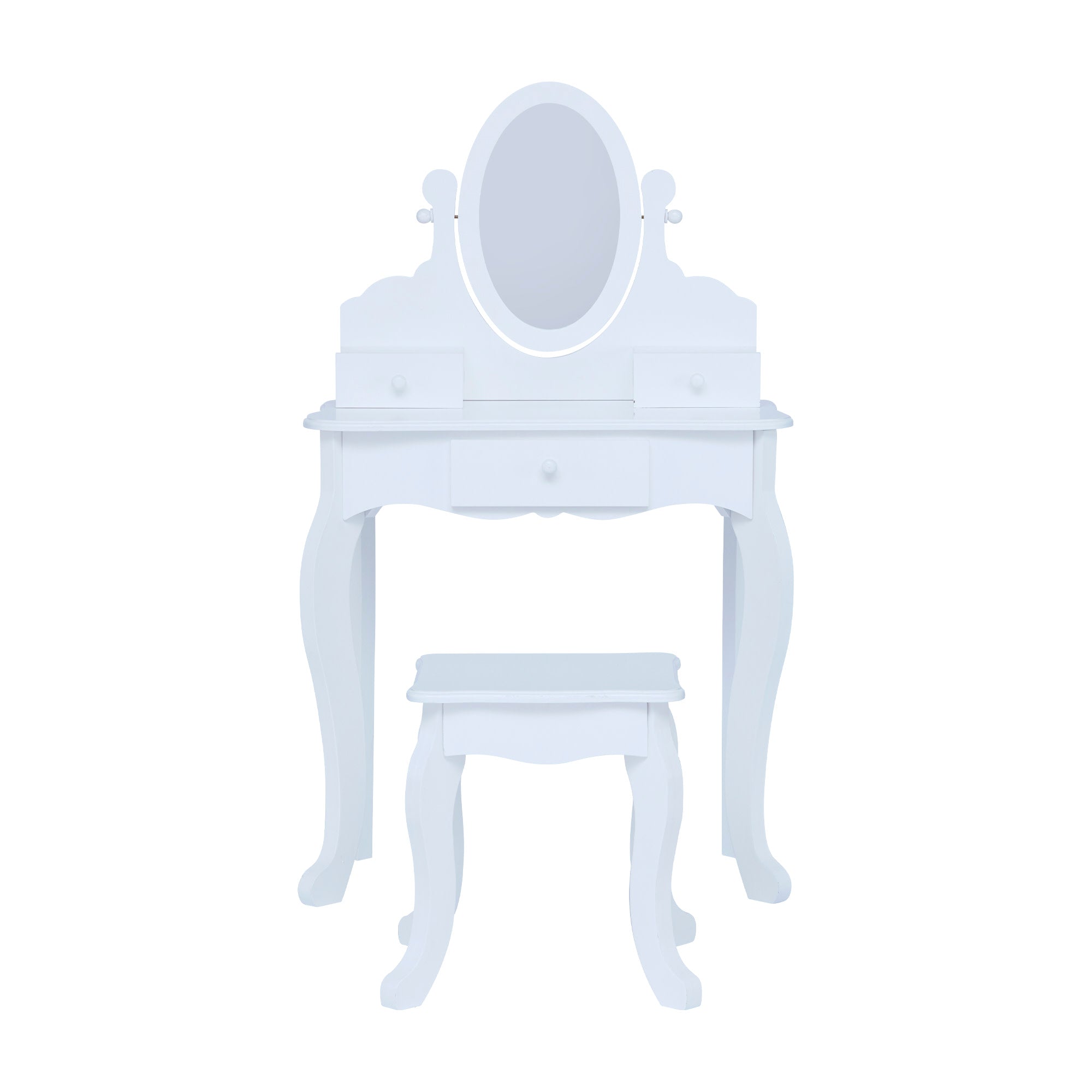Fantasy Fields Little Princess Rapunzel Vanity with Mirror, Drawers and Stool, White