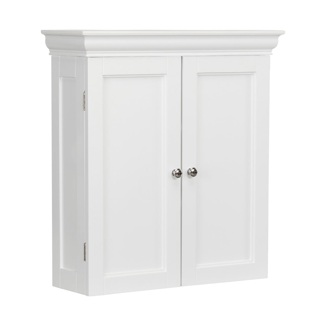 Teamson Home White Stratford Removable Wall Cabinet with chrome pull knobs