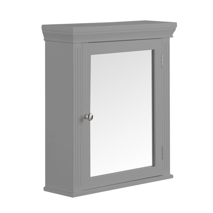 A side view of a Gray Teamson Home Removable Mirrored Medicine Cabinet