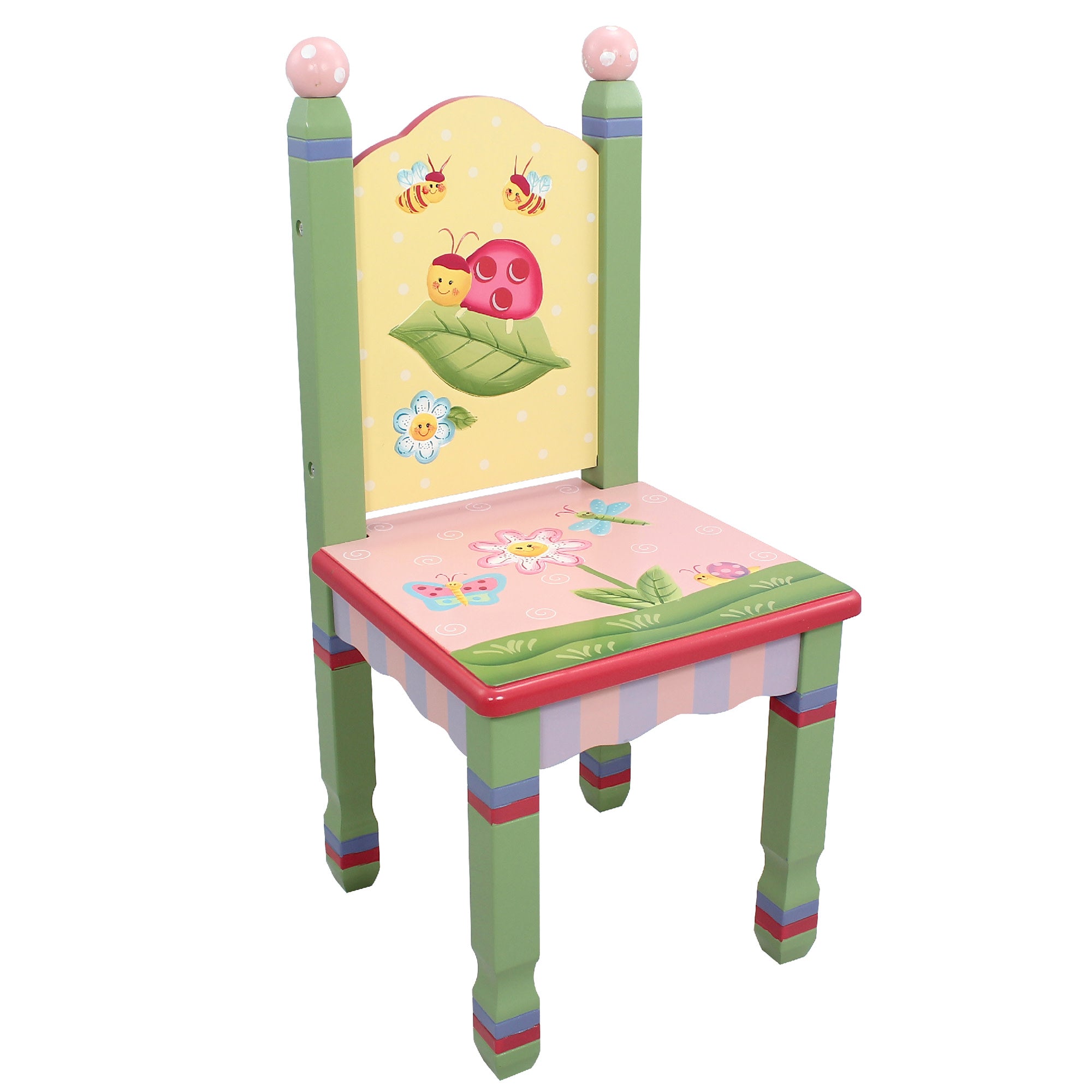 Fantasy Fields Kids Painted Wooden Magic Garden Table with 2 Chairs, Multicolor