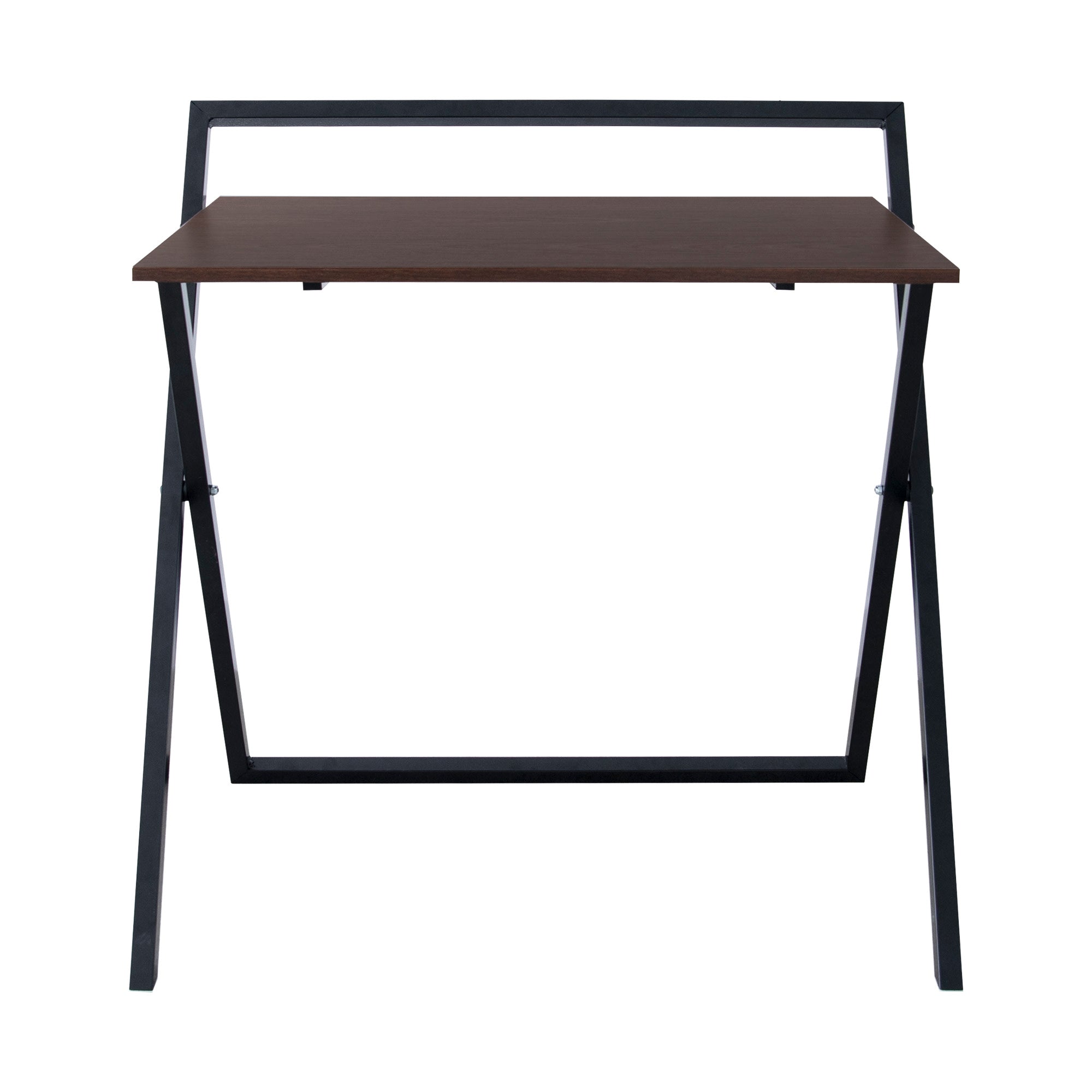 Teamson Home 22" Folding Wooden Home Office Computer Desk with Metal Base, Natural/Black