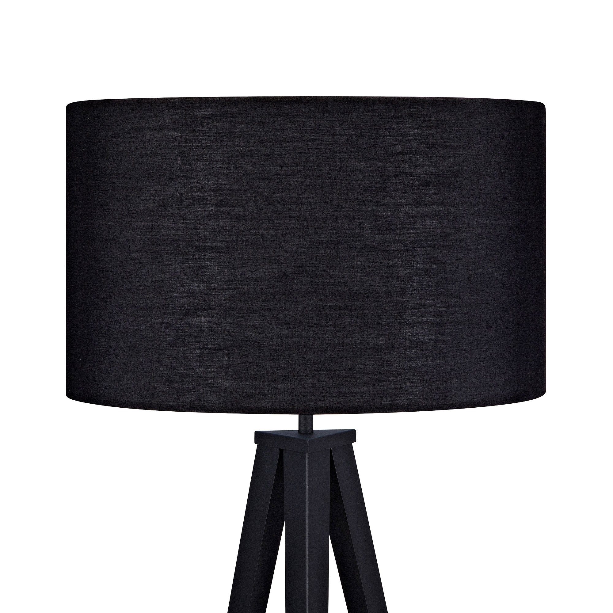 Teamson Home Romanza 60" Postmodern Tripod Floor Lamp with Drum Shade, Matte Black