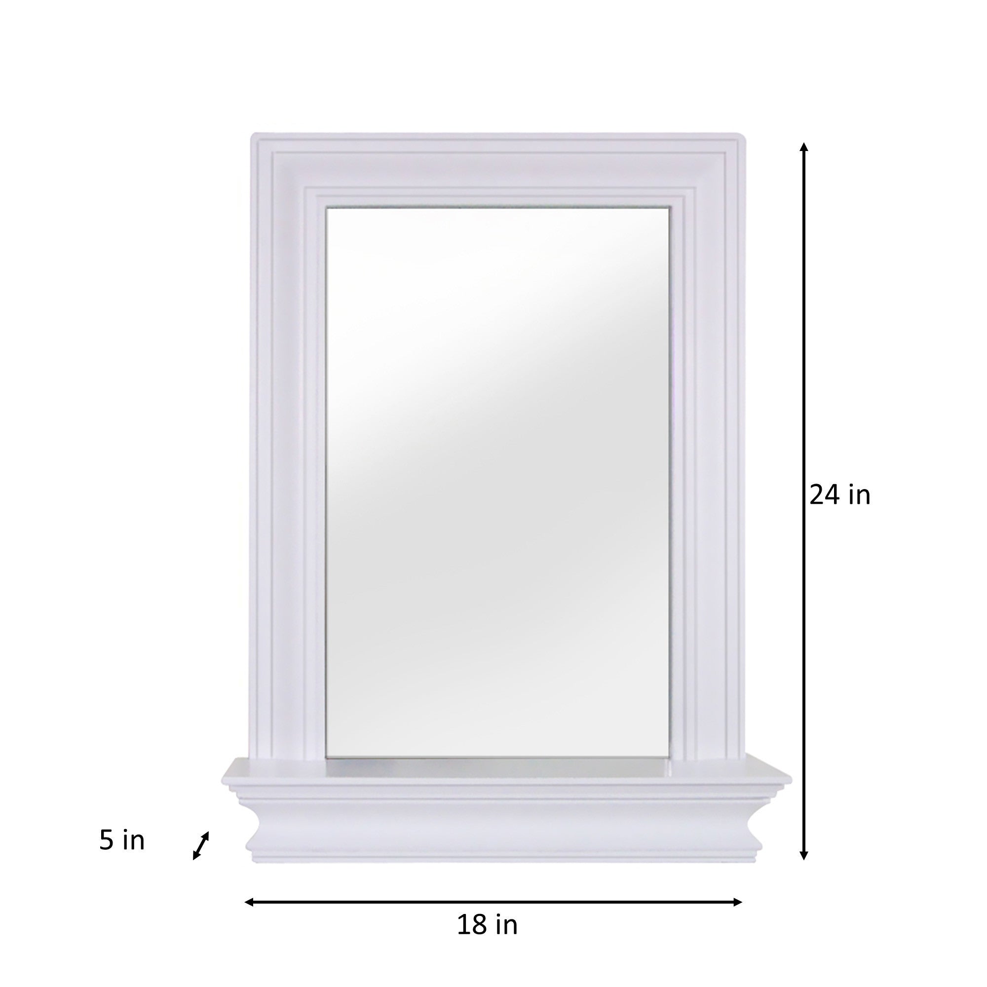 Teamson Home Stratford Wall Mirror with Shelf, White