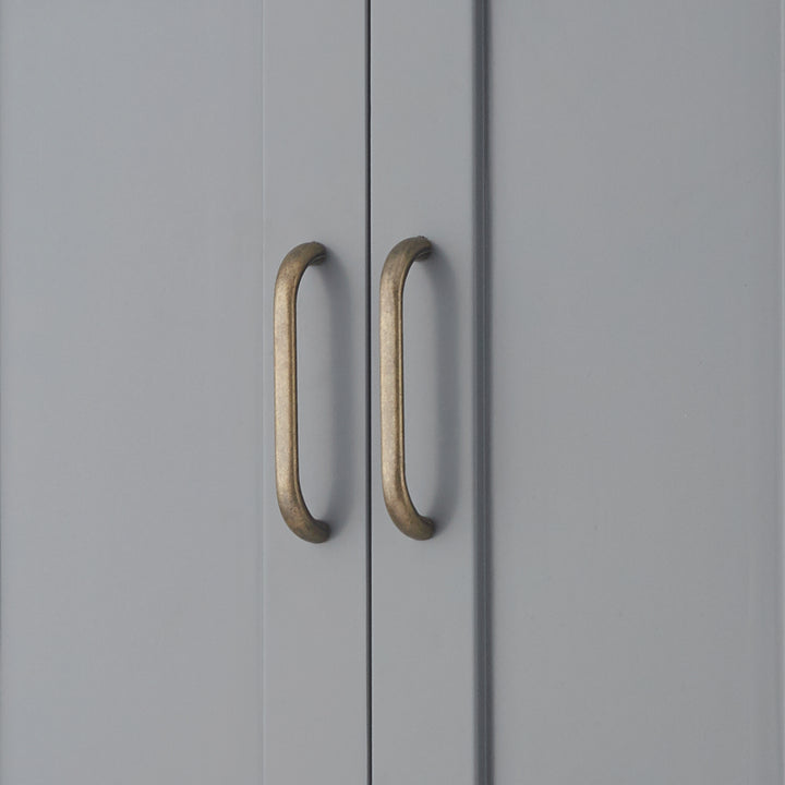 Close-up of brass handles