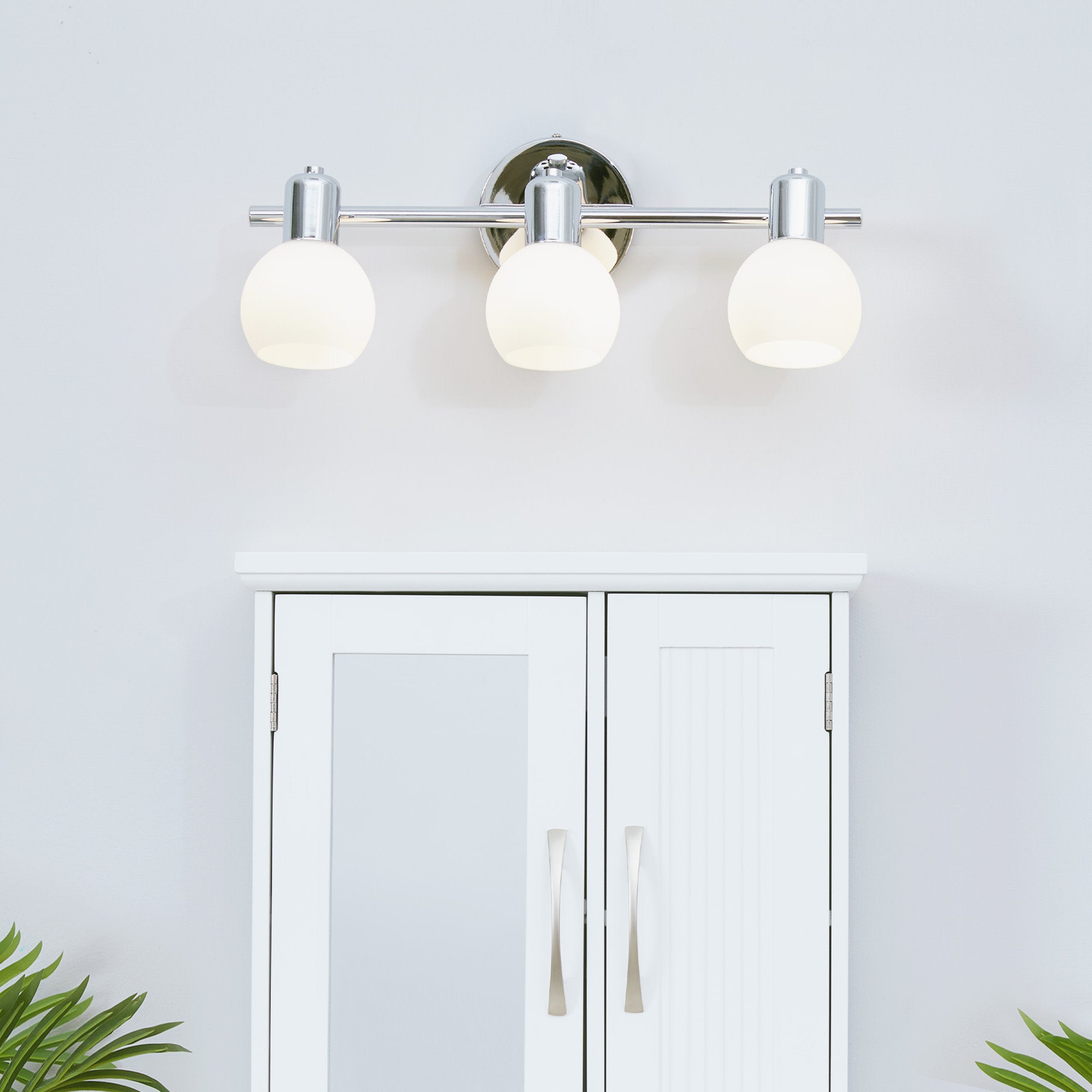 Teamson Home - 3 Light Vanity Light Frosted Glass Globe Shade