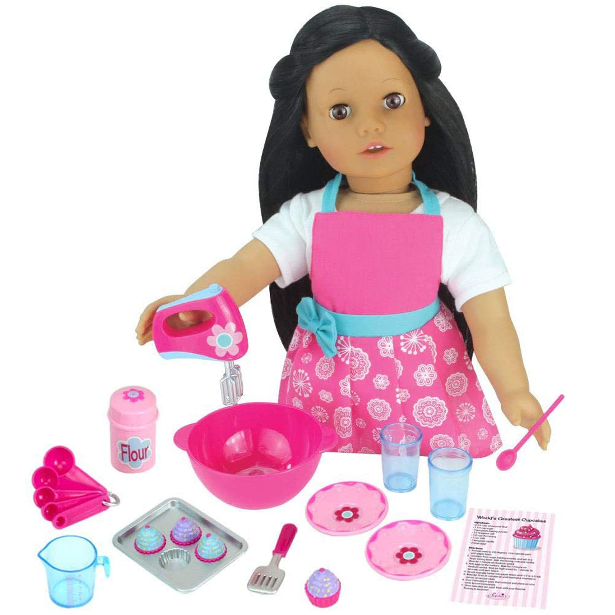 Sophia's - 18" Doll - Baking Accessories & Apron Set - Pink