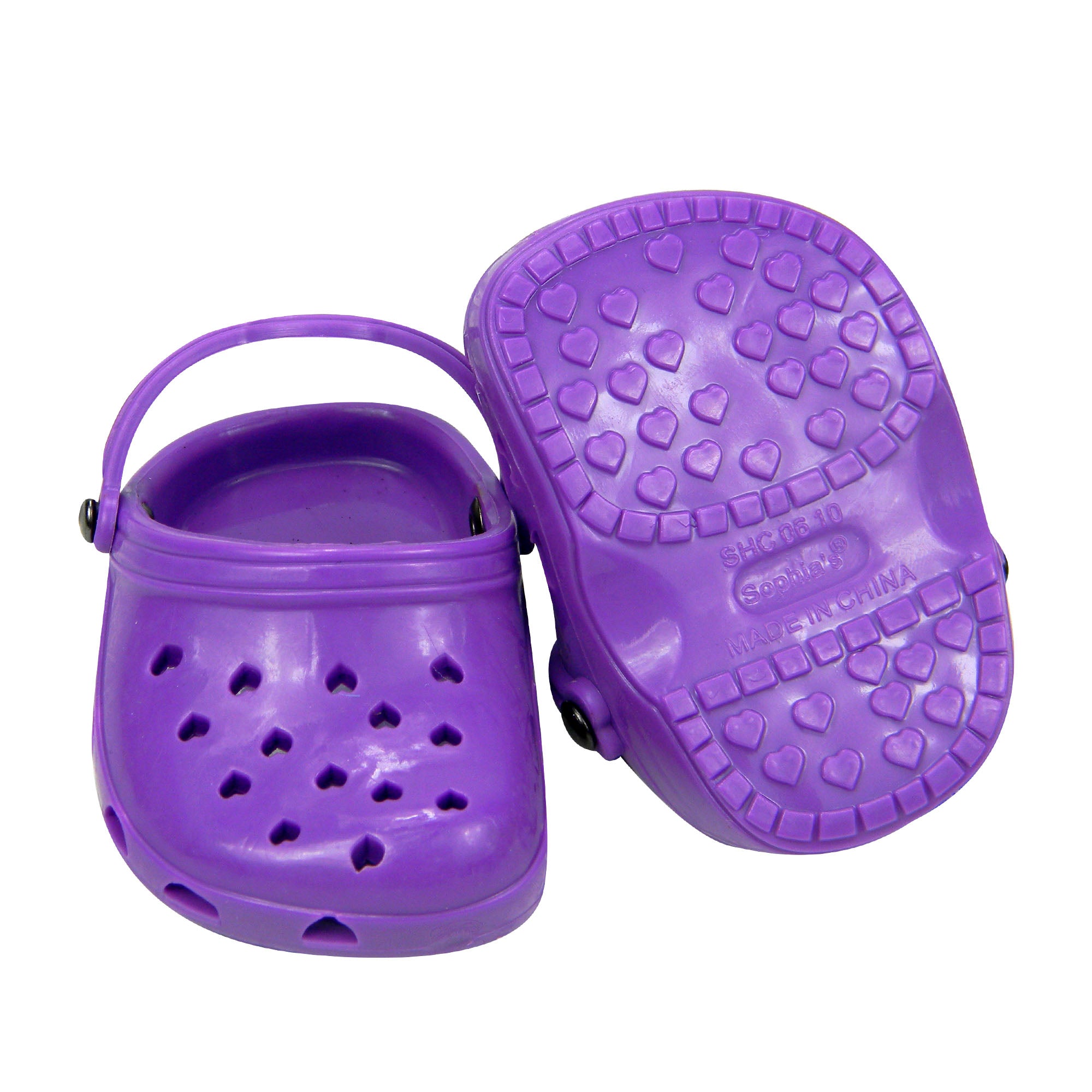 Sophia’s Set of 2 Purple and Teal Garden Clog Shoe for 18" Dolls