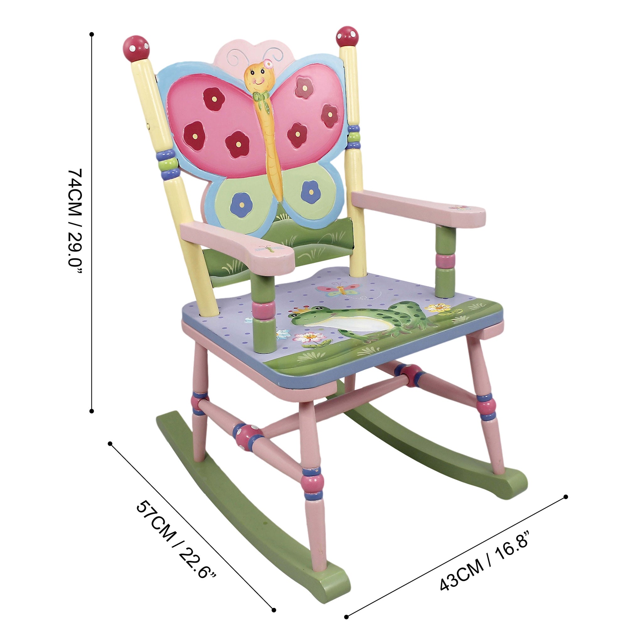 Fantasy Fields Magic Garden, Kids Decorative, Painted, Wooden Rocking Chair, Multicolor