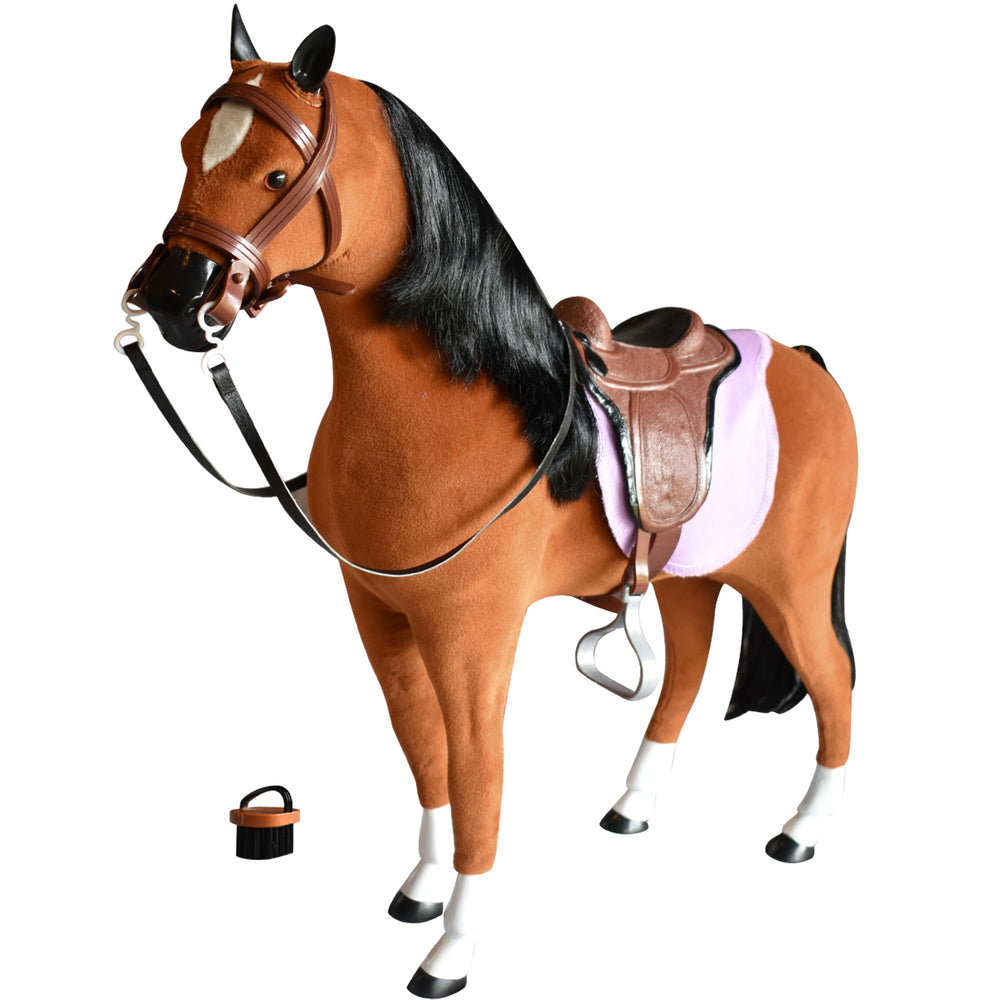 A Sophia’s Doll Sized Horse and Accessories Set for 18" Dolls with a saddle and bridle.