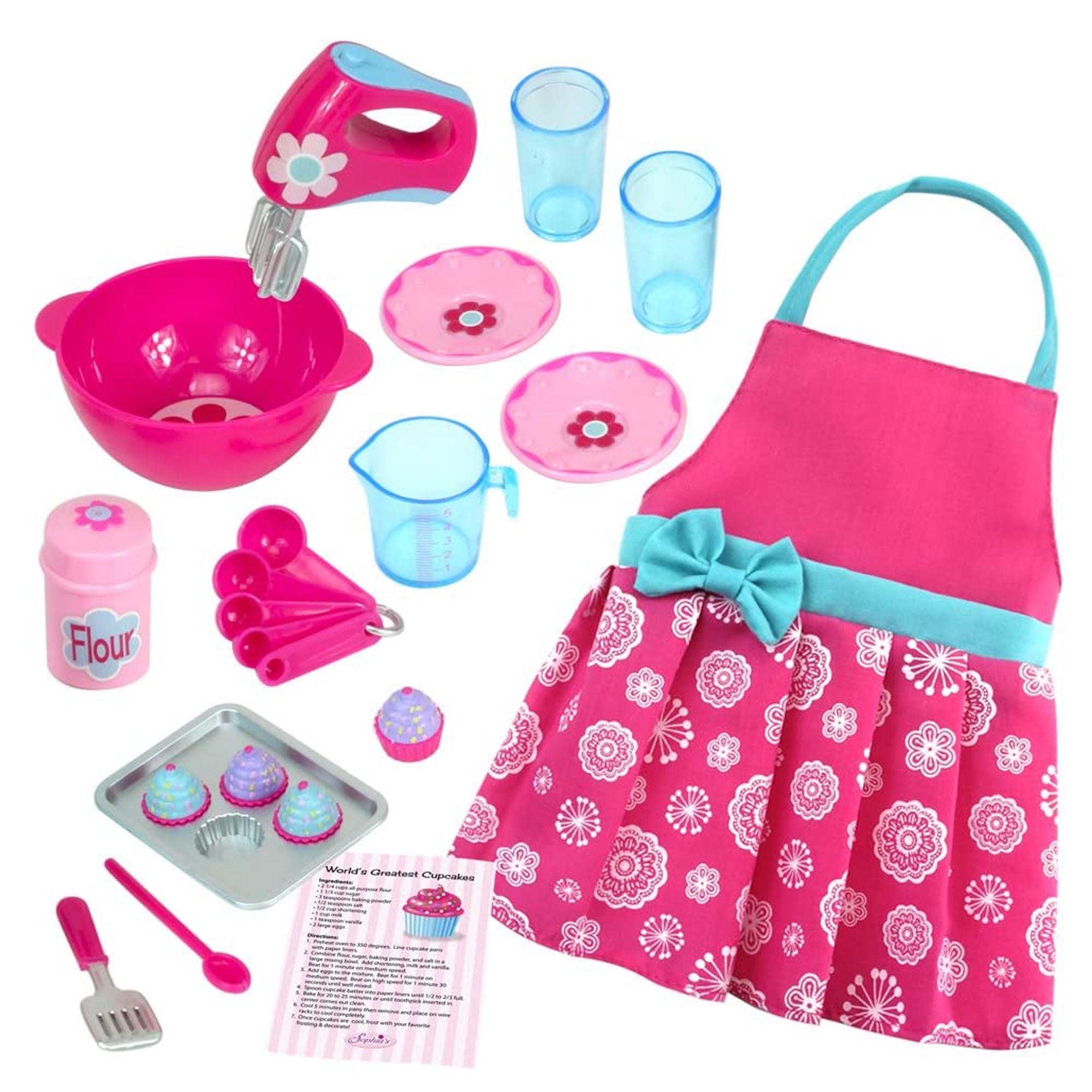 Sophia's - 18" Doll - Baking Accessories & Apron Set - Pink