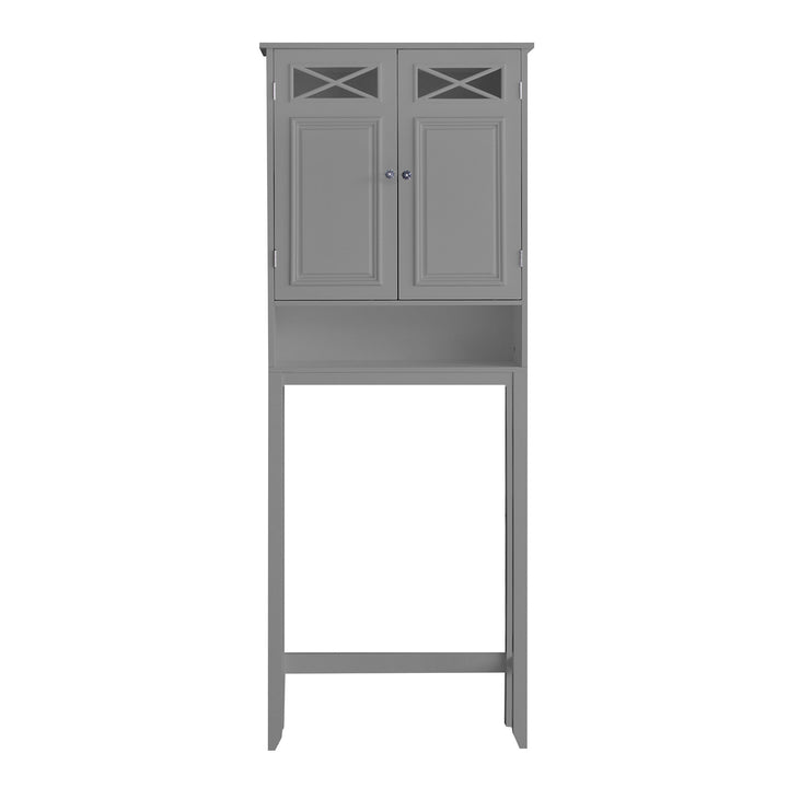 Gray Teamson Home Dawson Over the Toilet Storage Cabinet with open lower shelf